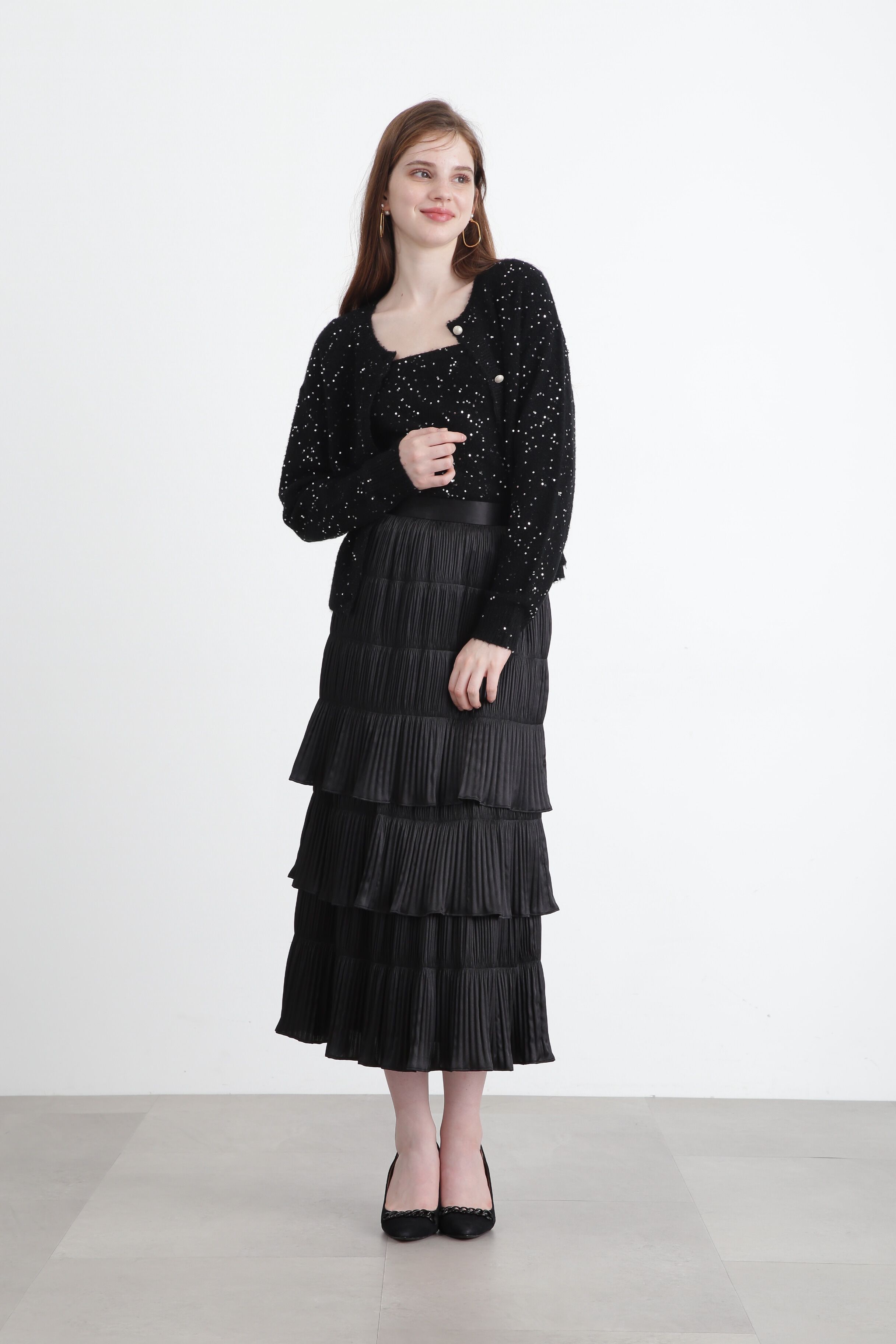  「◆スパンコールニットベアトップ」|ニット・セーター|