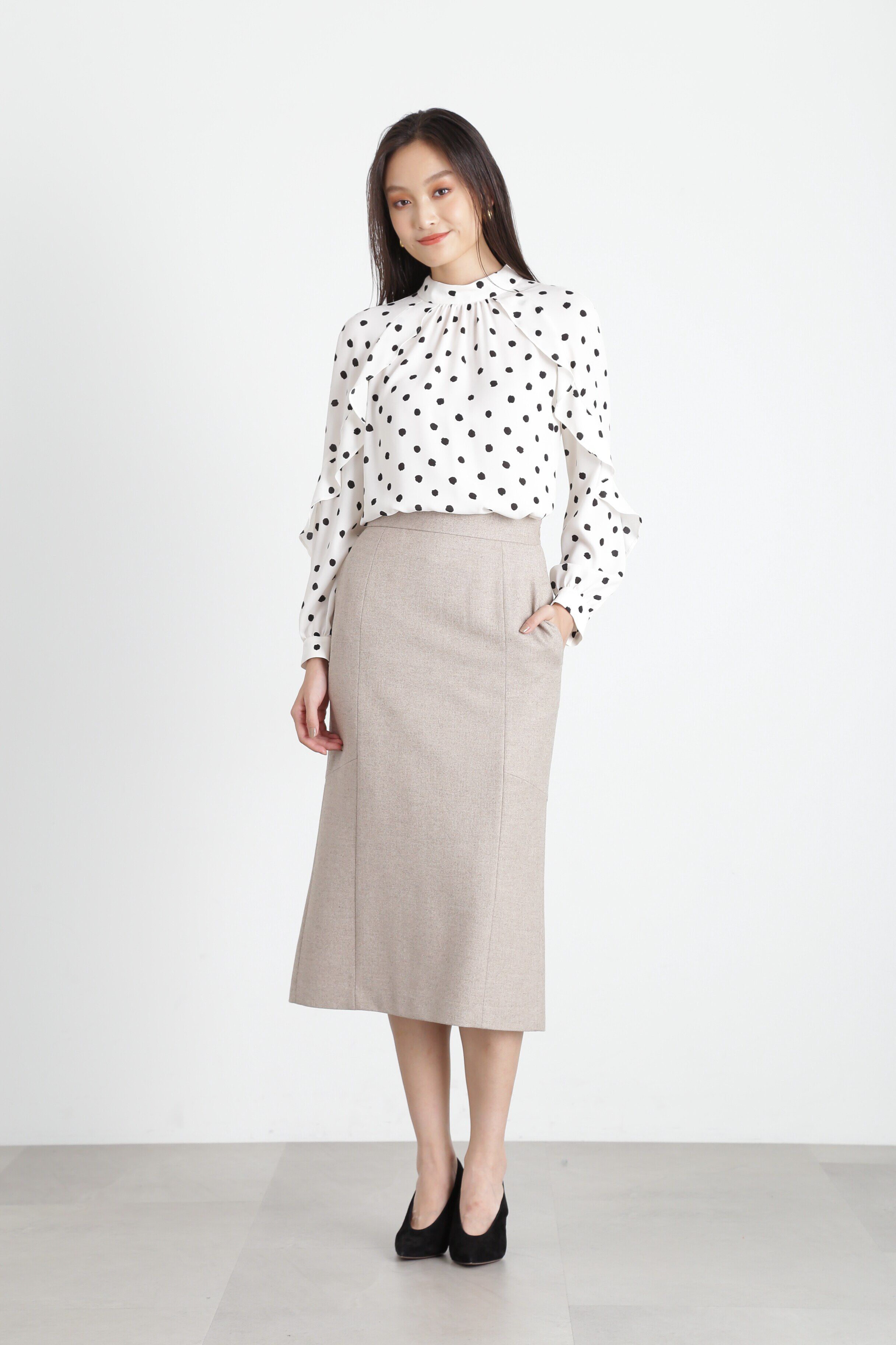  「ヘリンボンバックマーメイドスカート」|スカート|