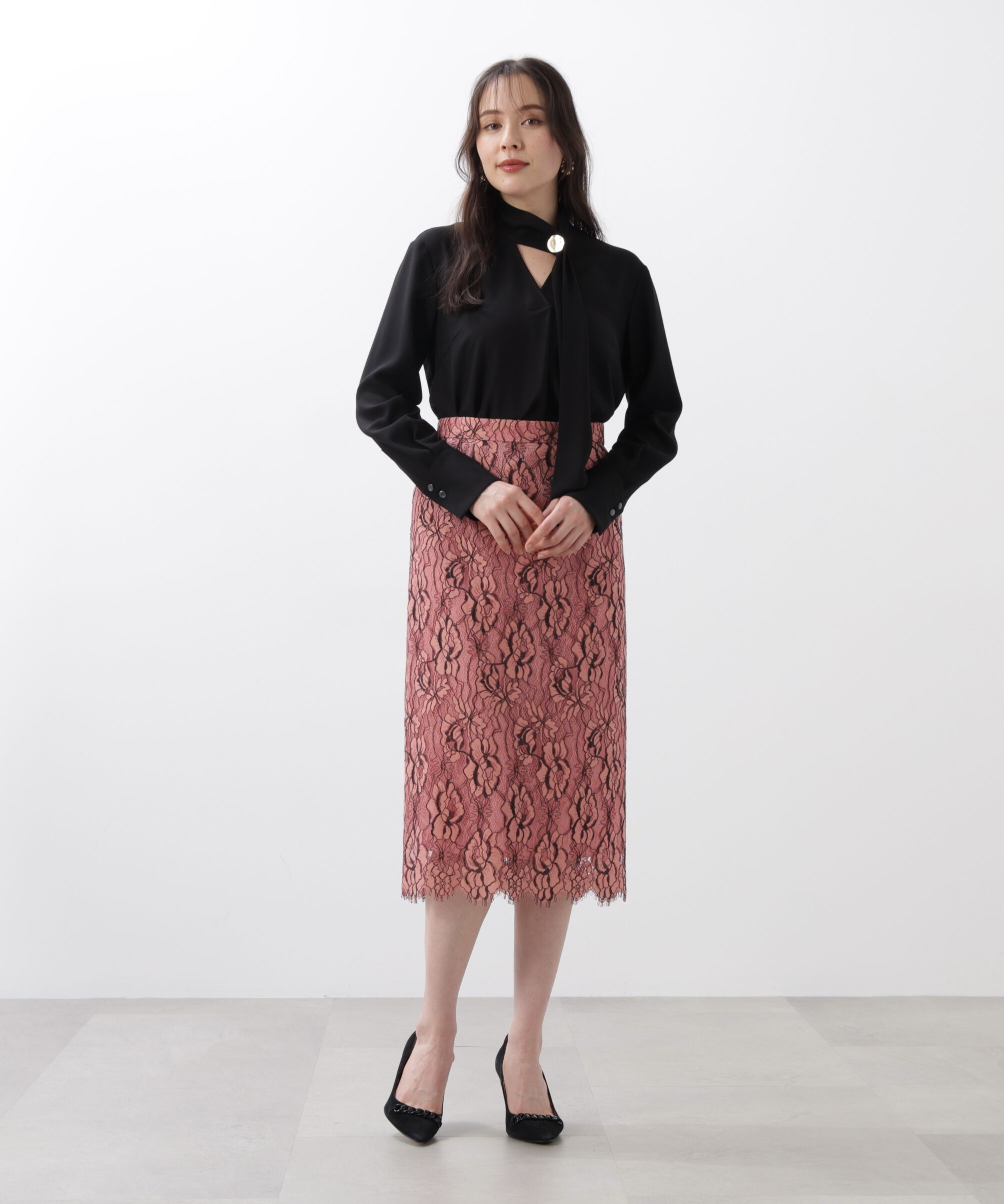  「◆メタル釦ボウタイブラウス」|シャツ・ブラウス|