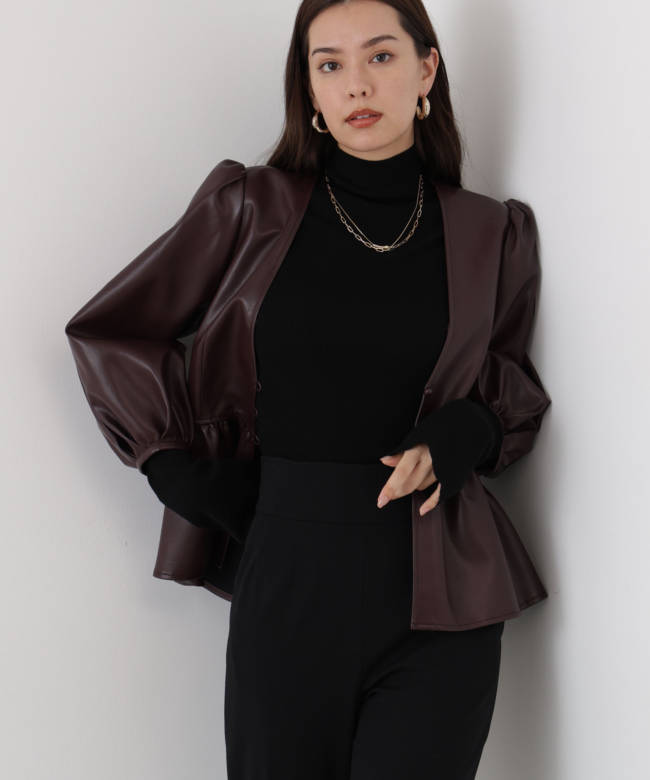  「◆フォーレザーペプラムブラウス」|シャツ・ブラウス|