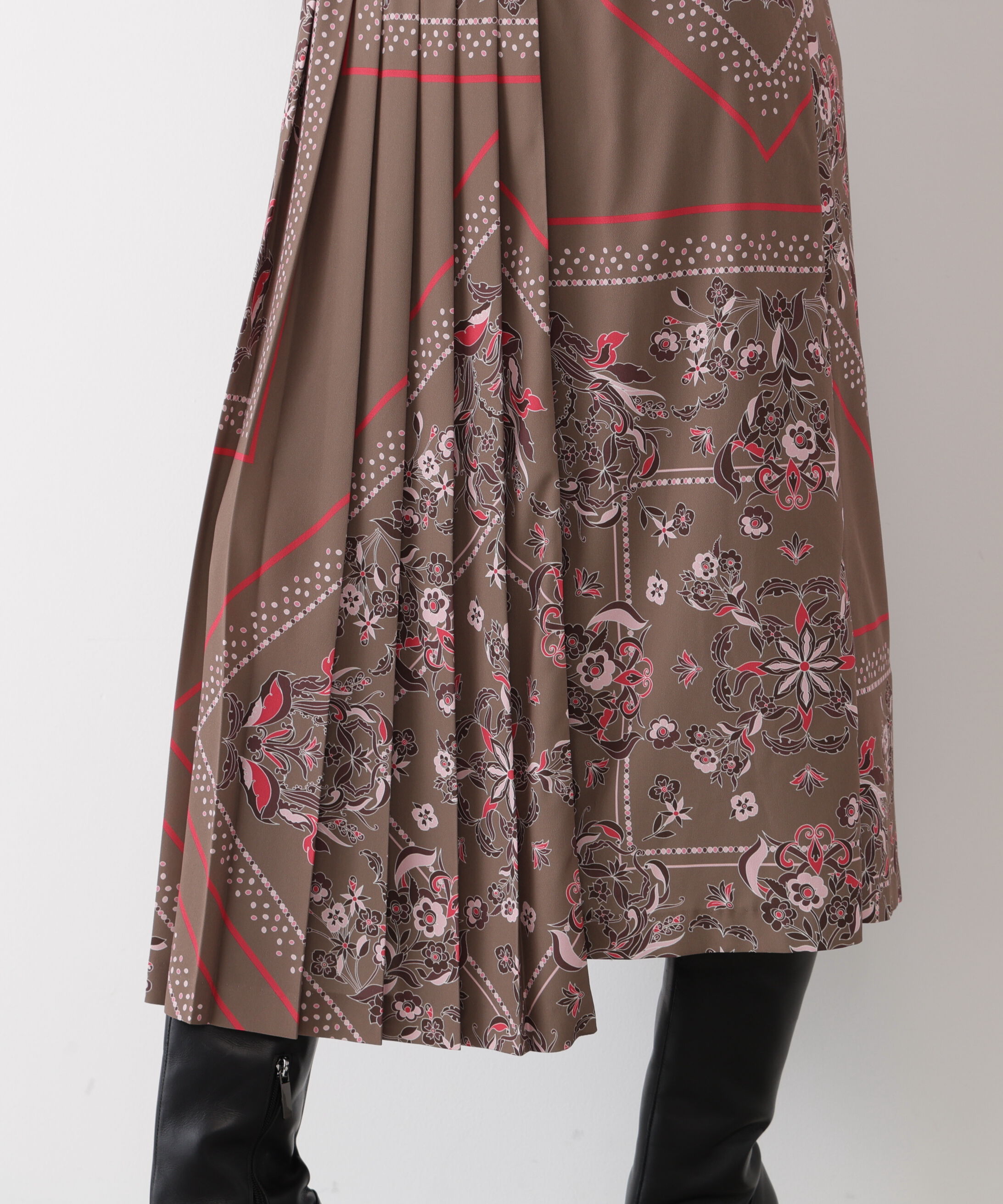  「◆フローラルスカーフプリントワンピース」|ワンピース|