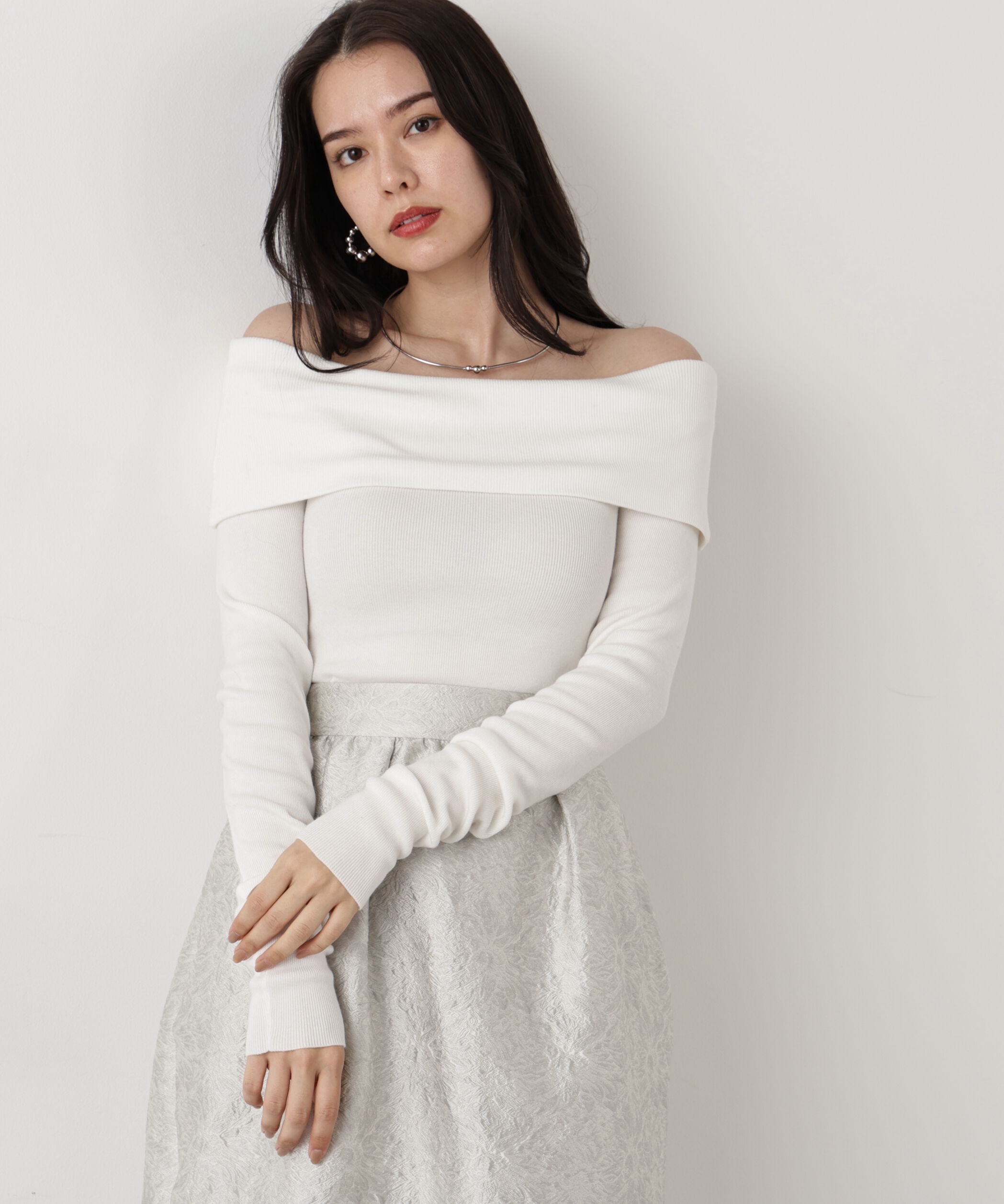  「◆オフショルダー２ＷＡＹニットプルオーバー」|ニット・セーター|ホワイト