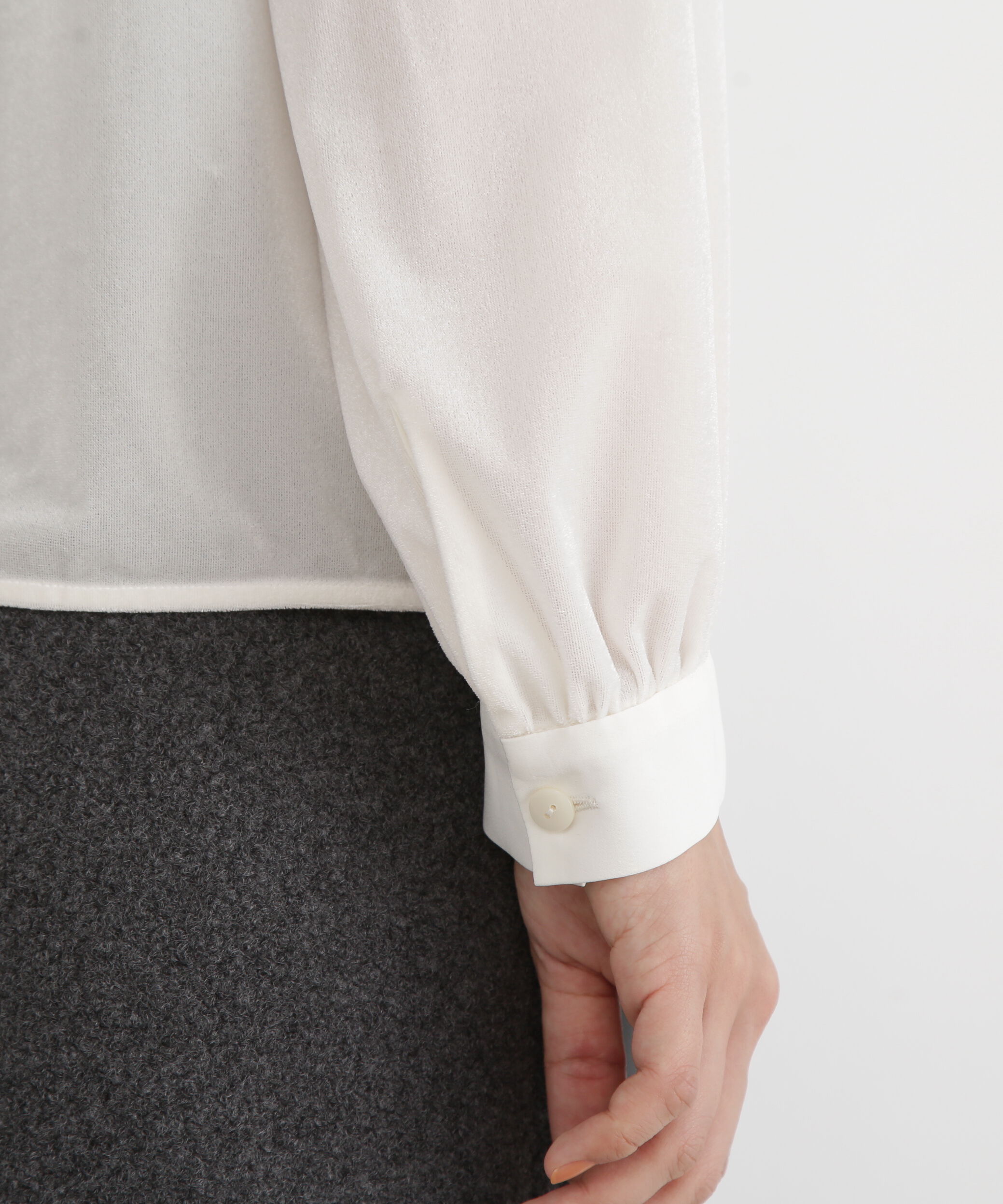  「◆ベルベットコンビギャザーブラウス」|シャツ・ブラウス|