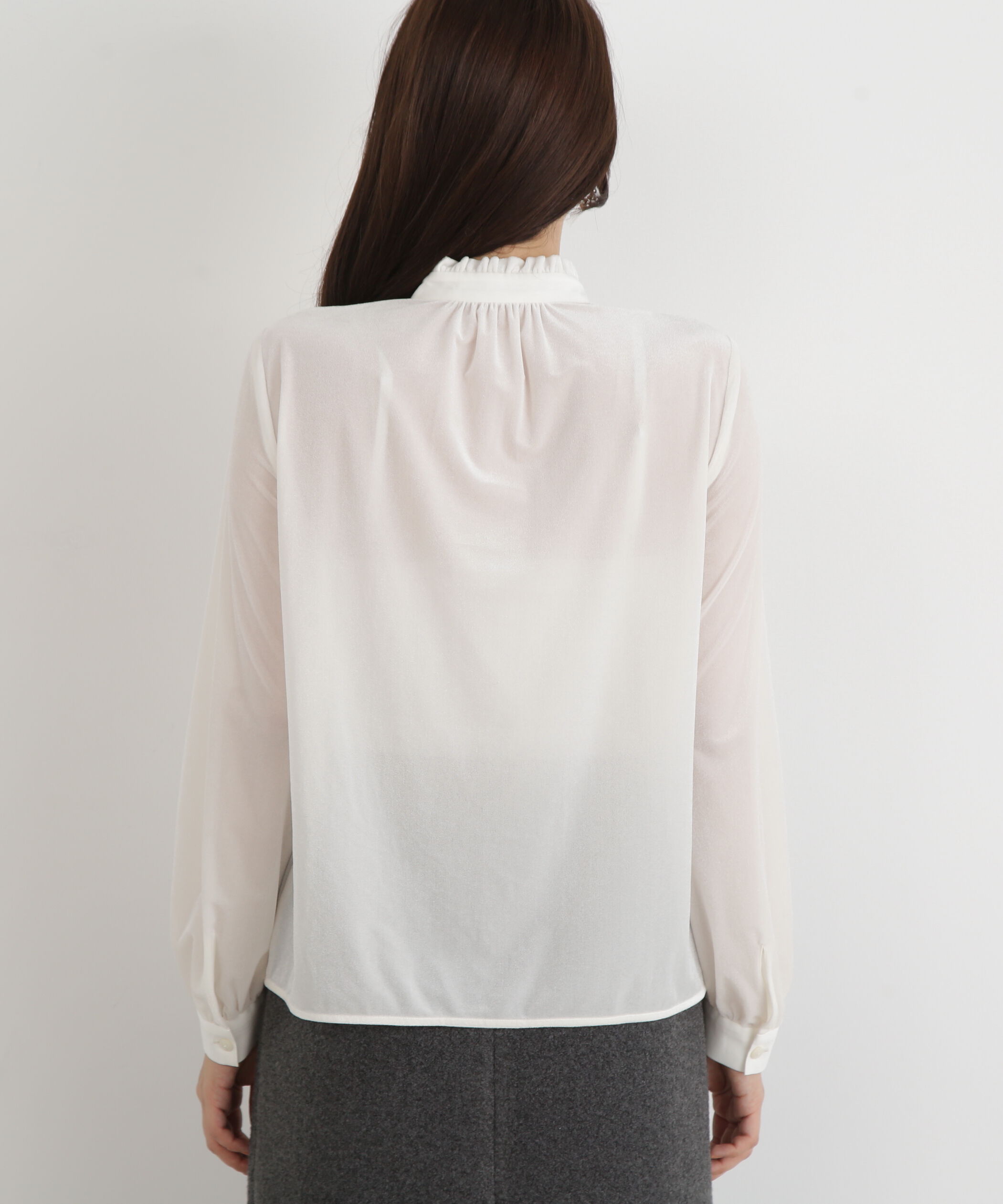  「◆ベルベットコンビギャザーブラウス」|シャツ・ブラウス|