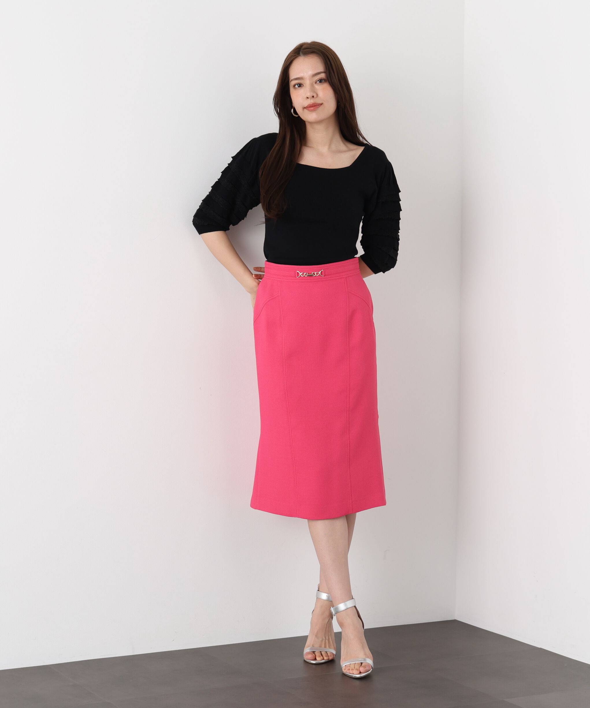  「メタルパーツバックマーメイドスカート」|スカート|