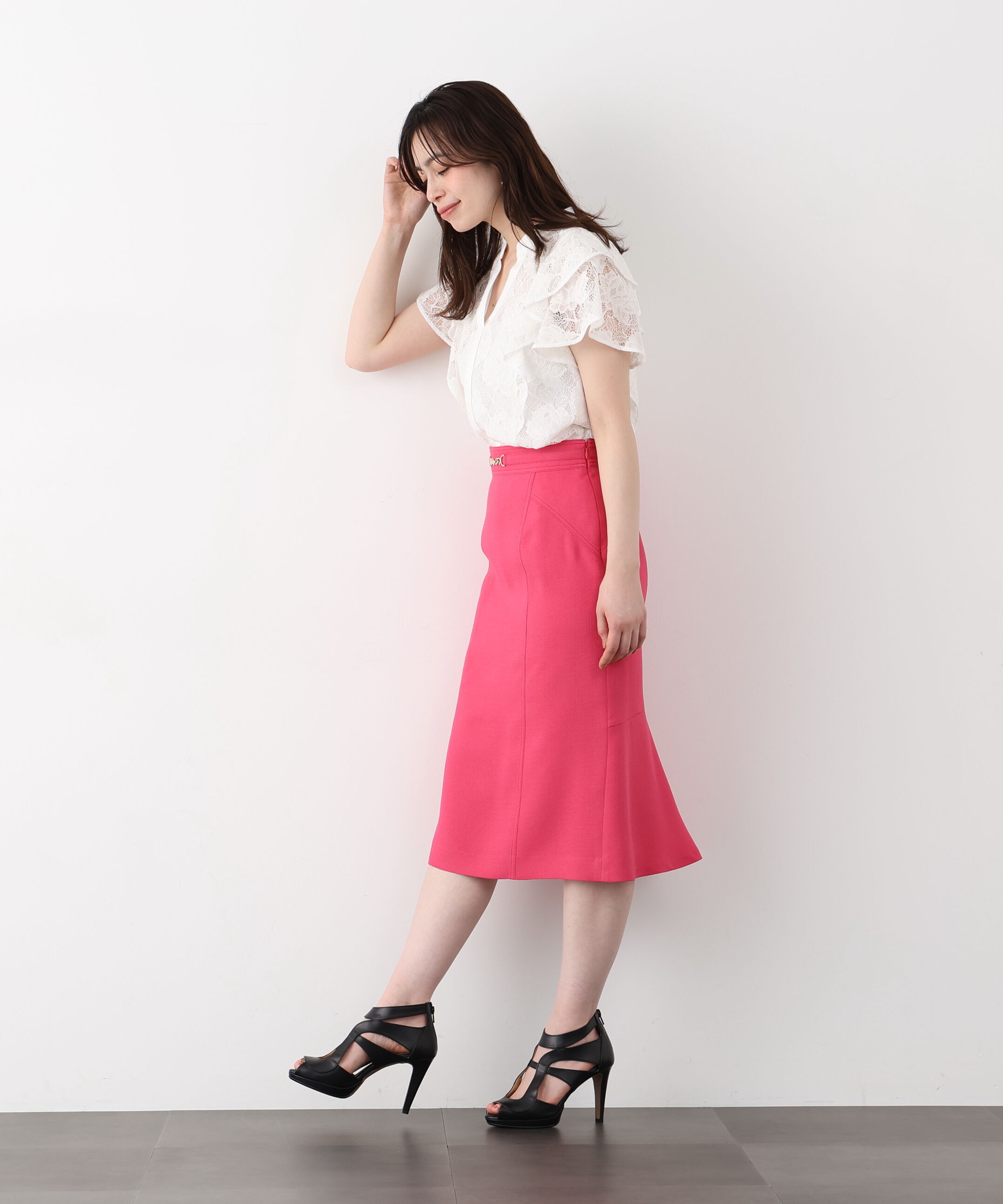  「メタルパーツバックマーメイドスカート」|スカート|