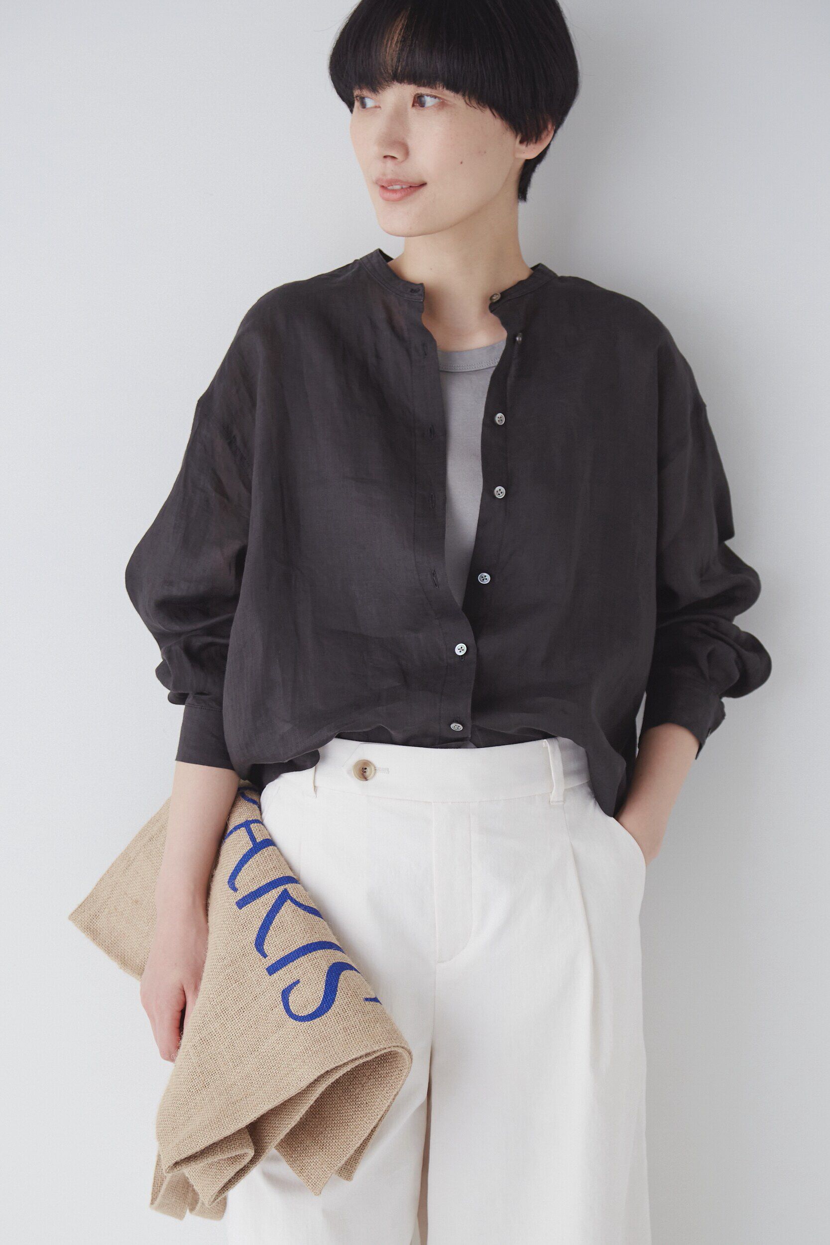  「◆１６０／１ラミーブラウス」|シャツ・ブラウス|ブラック