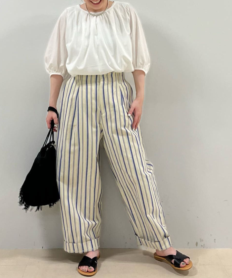  「◆綿麻ストライプパンツ」|その他|