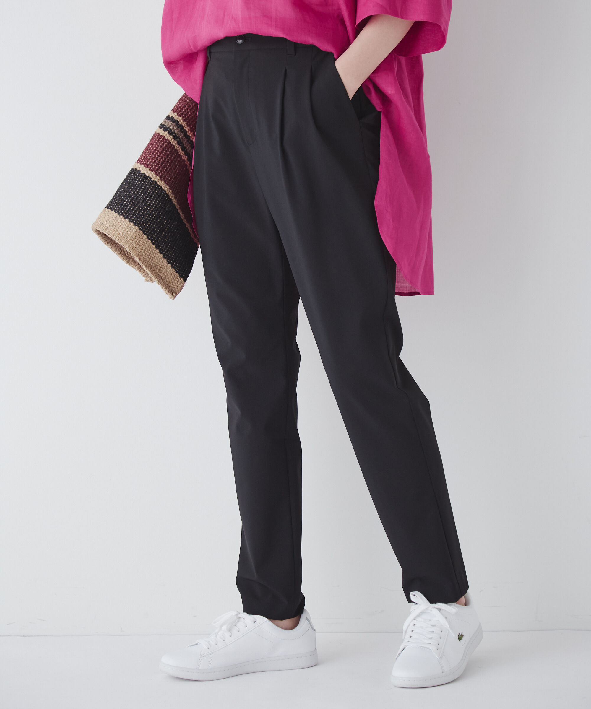  「◆テーパードストレッチパンツ」|その他|ブラック