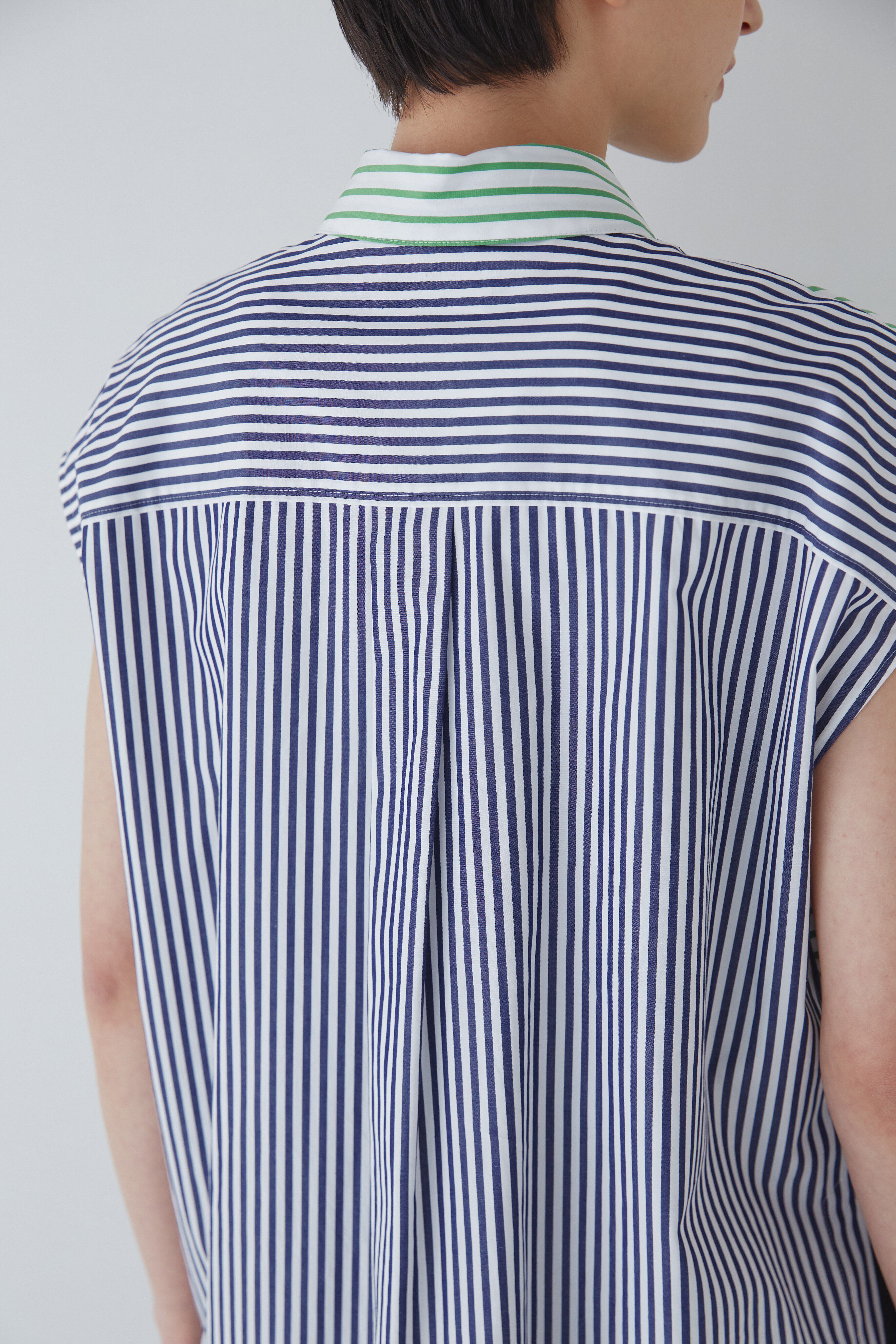  「◆バイカラーストライプブラウス」|シャツ・ブラウス|