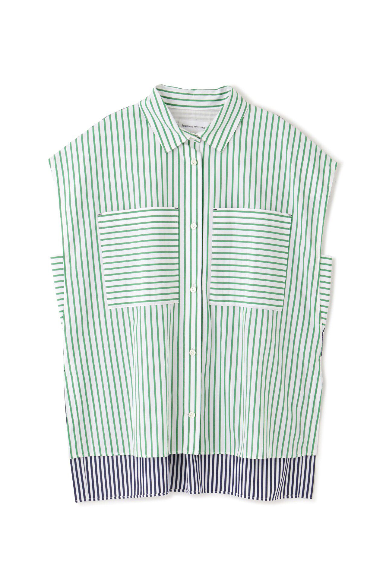  「◆バイカラーストライプブラウス」|シャツ・ブラウス|