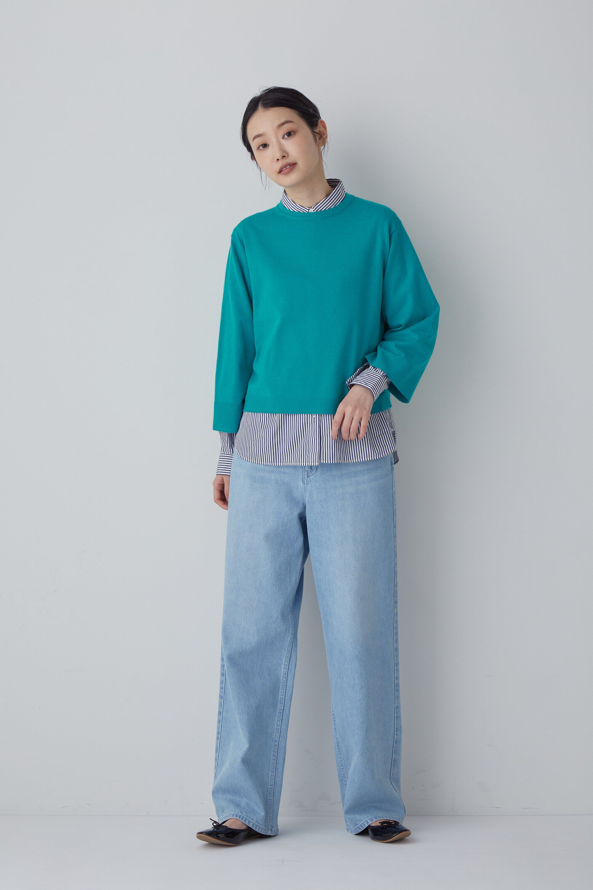  「◆コットンポリエステルキュプラニットプルオーバー」|ニット・セーター|