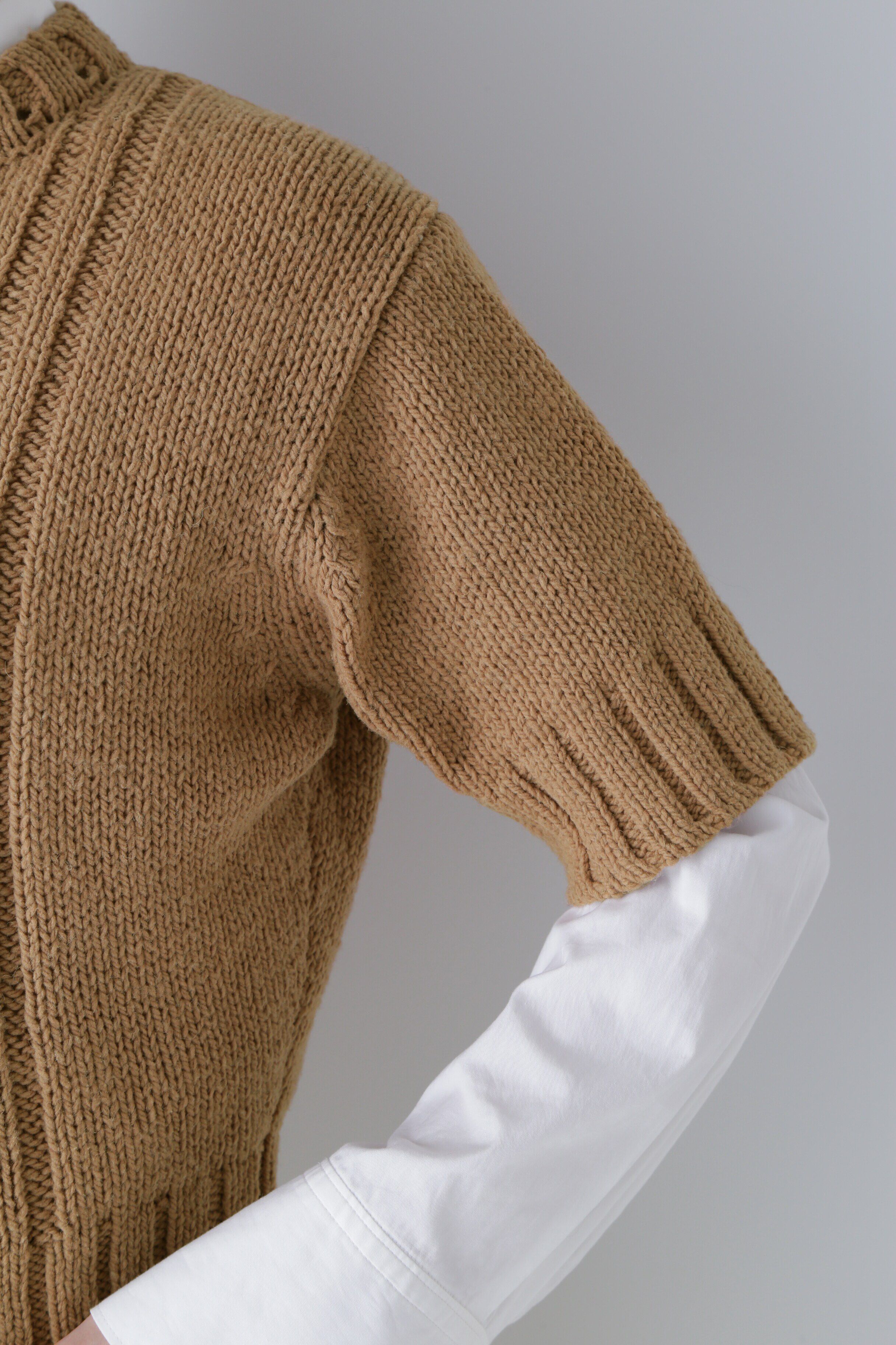  「◆ハーフスリーブ　ブークレニットプルオーバー」|ニット・セーター|