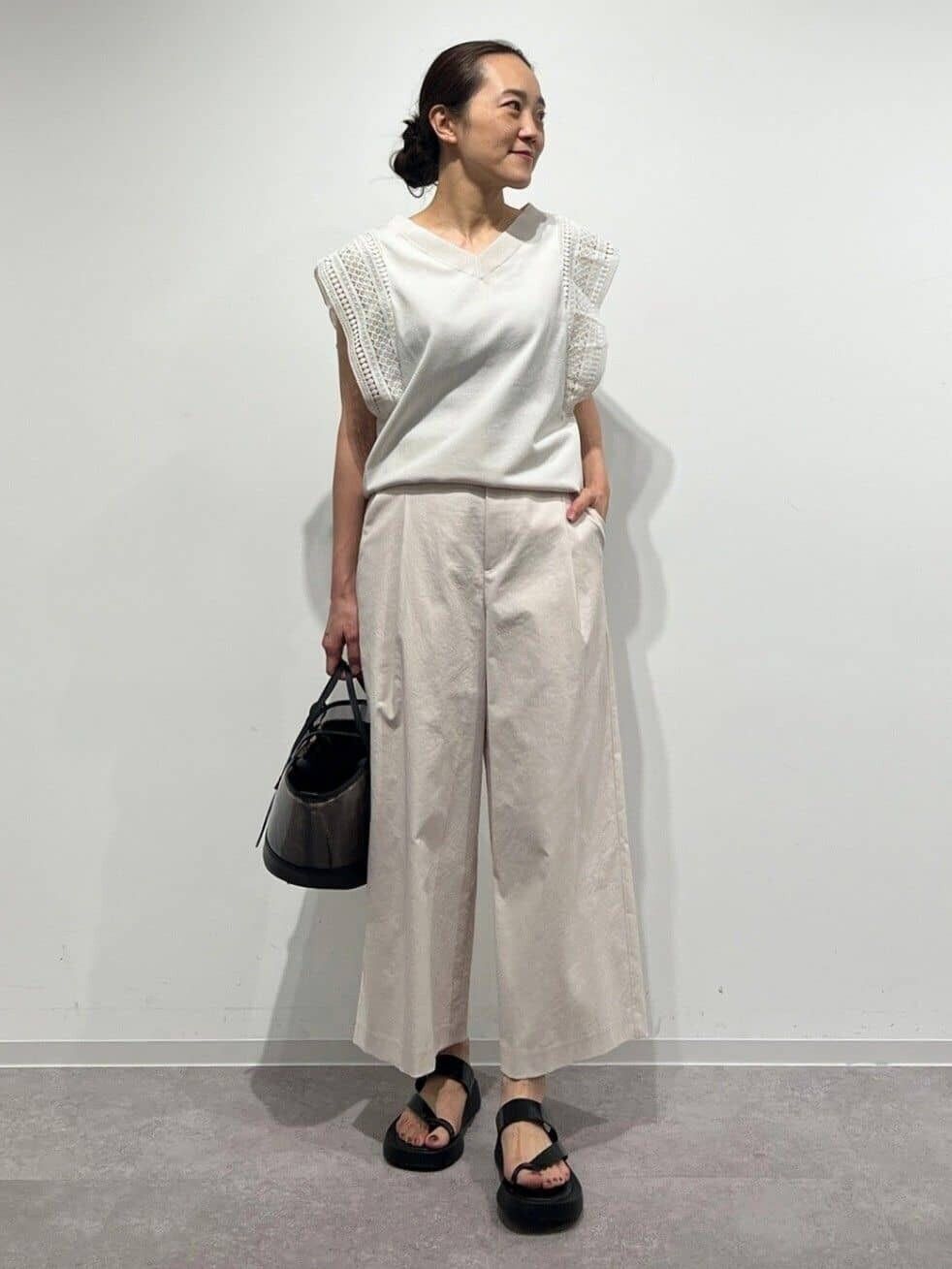  「◆クールマックス綿麻短丈ワイドパンツ」|その他|