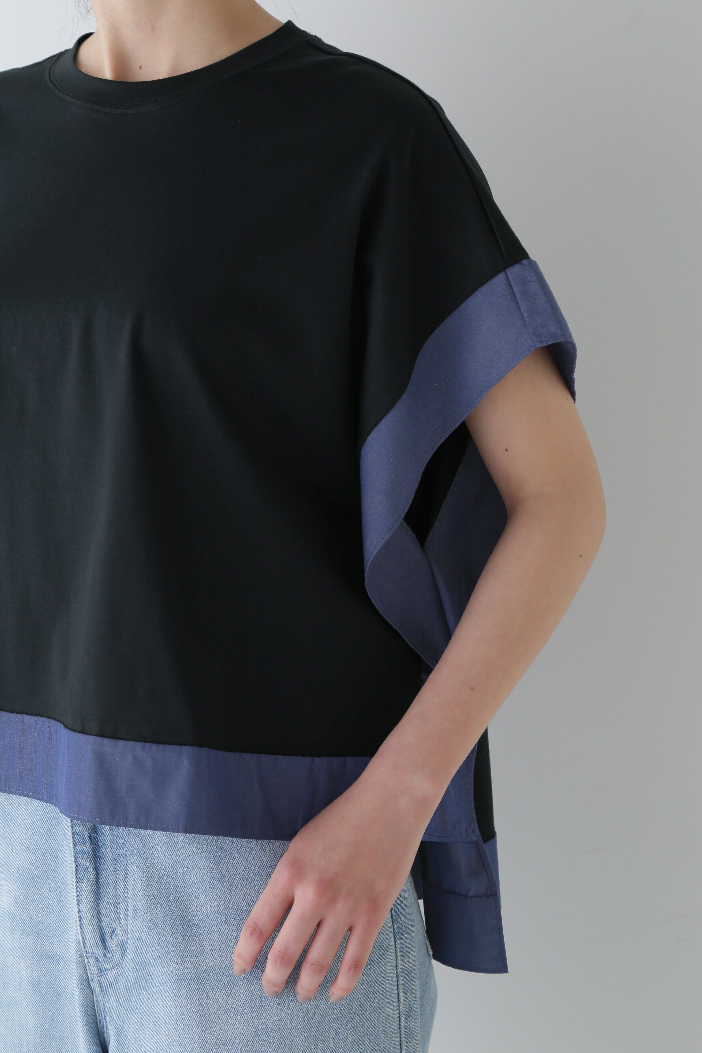  「◆異素材コンビカットソー」|Tシャツ・カットソー|