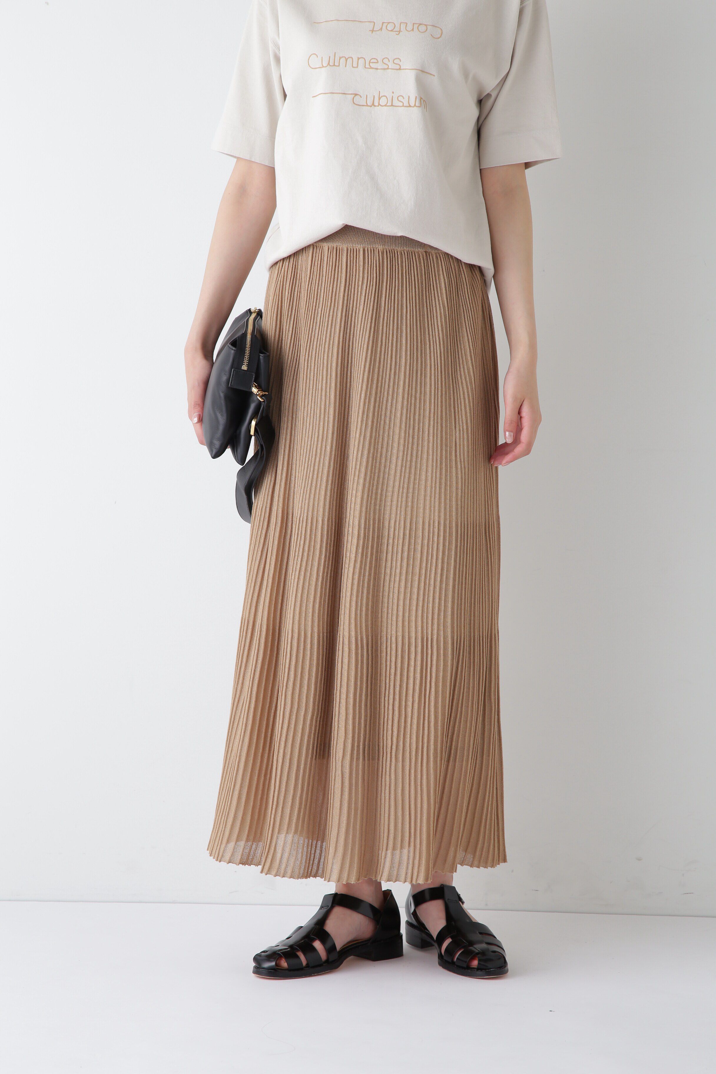  「◆シアーニットスカート」|スカート|ベージュ