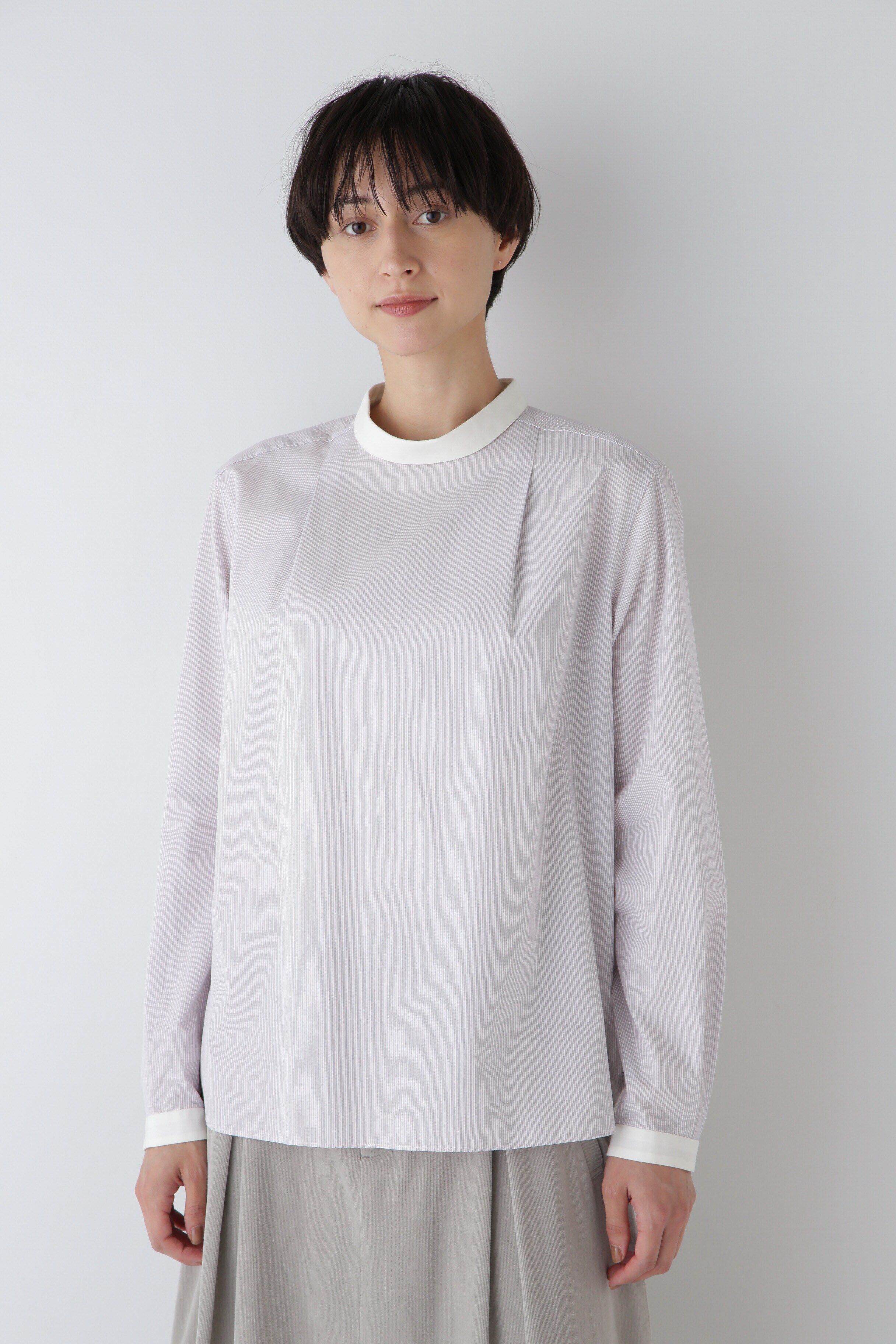  「◆シルプレシュランクストライプブラウス」|シャツ・ブラウス|