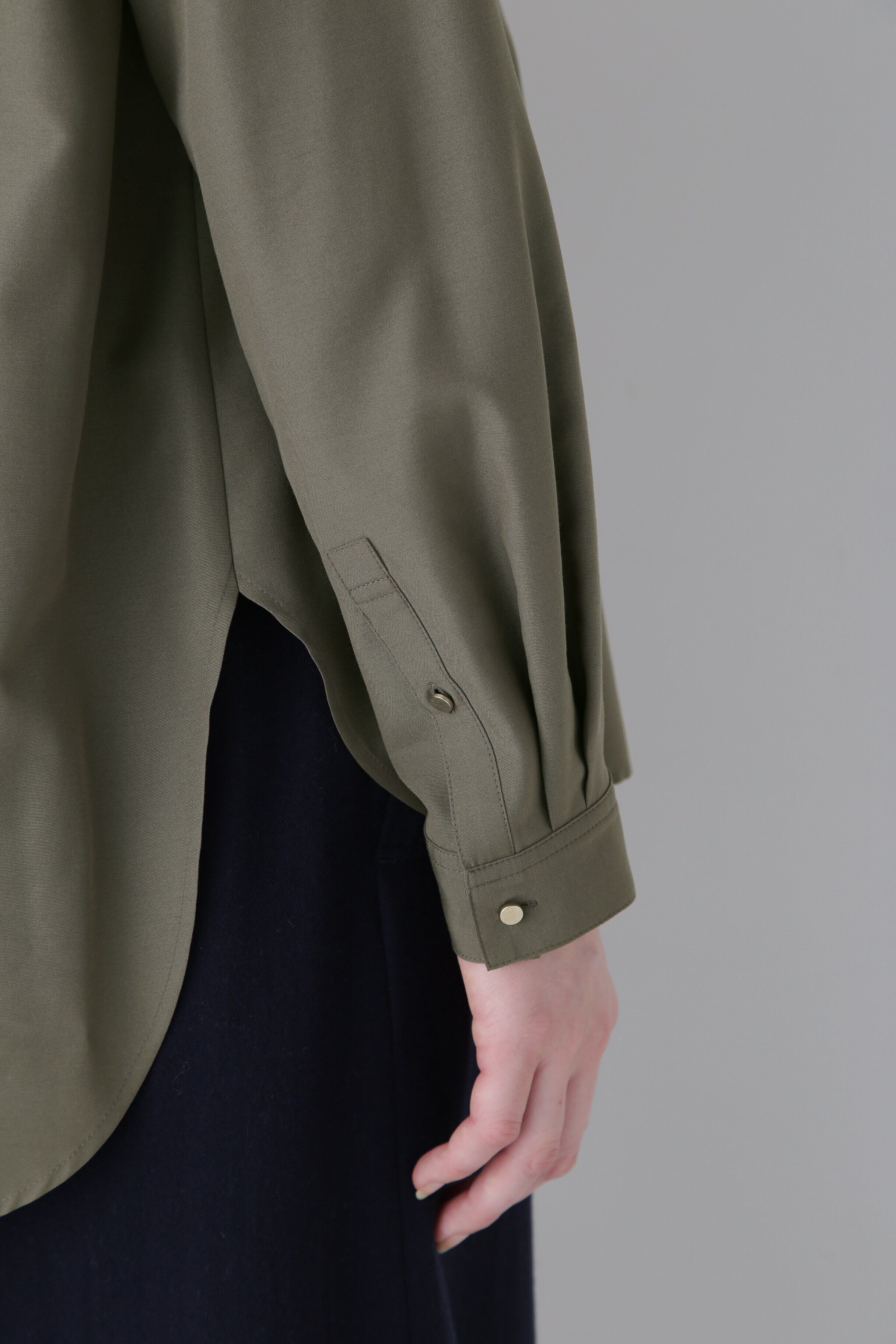  「◆ノーカラーポケットディテールブラウス」|シャツ・ブラウス|