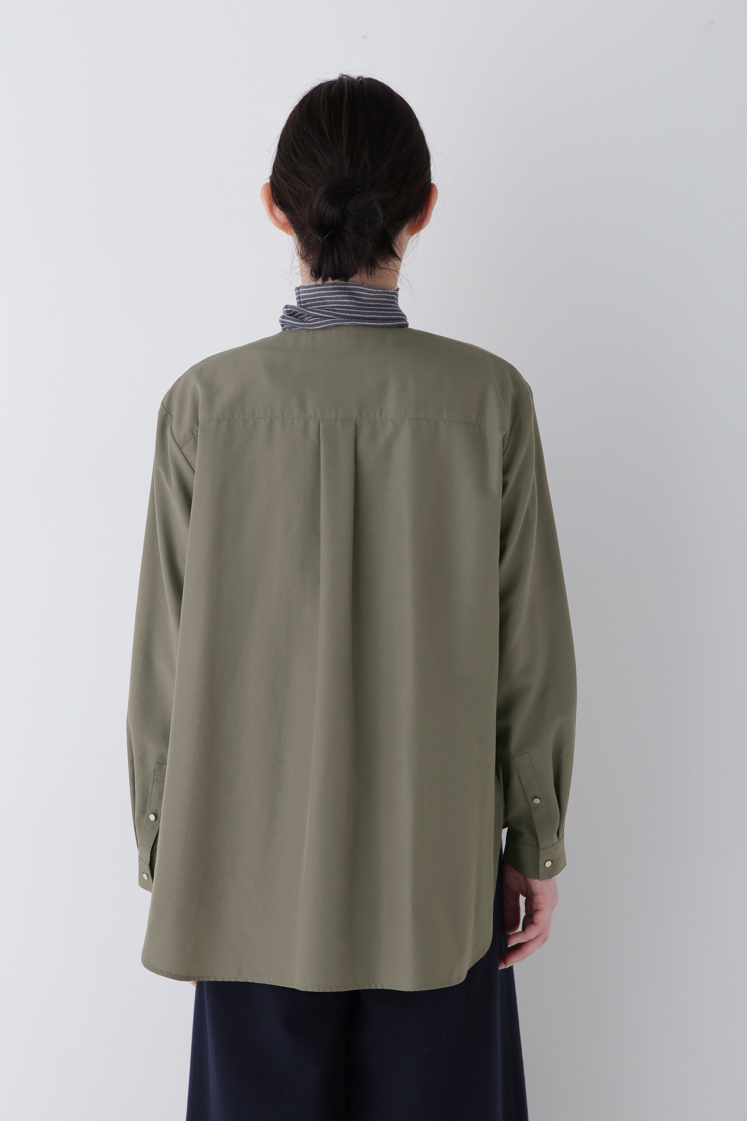  「◆ノーカラーポケットディテールブラウス」|シャツ・ブラウス|