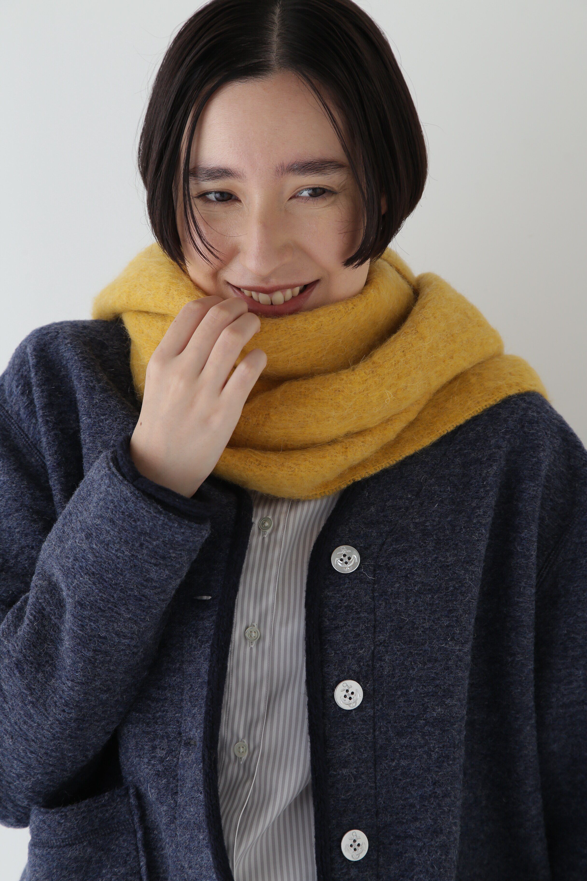  「モヘヤミックスストール」|バンダナ・スカーフ|イエロー