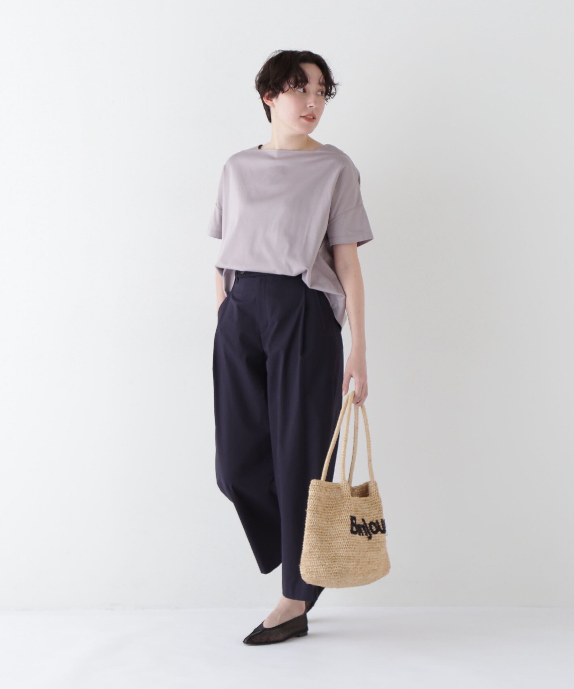  「◆ドビーストレッチワンタックセミワイドパンツ」|その他|