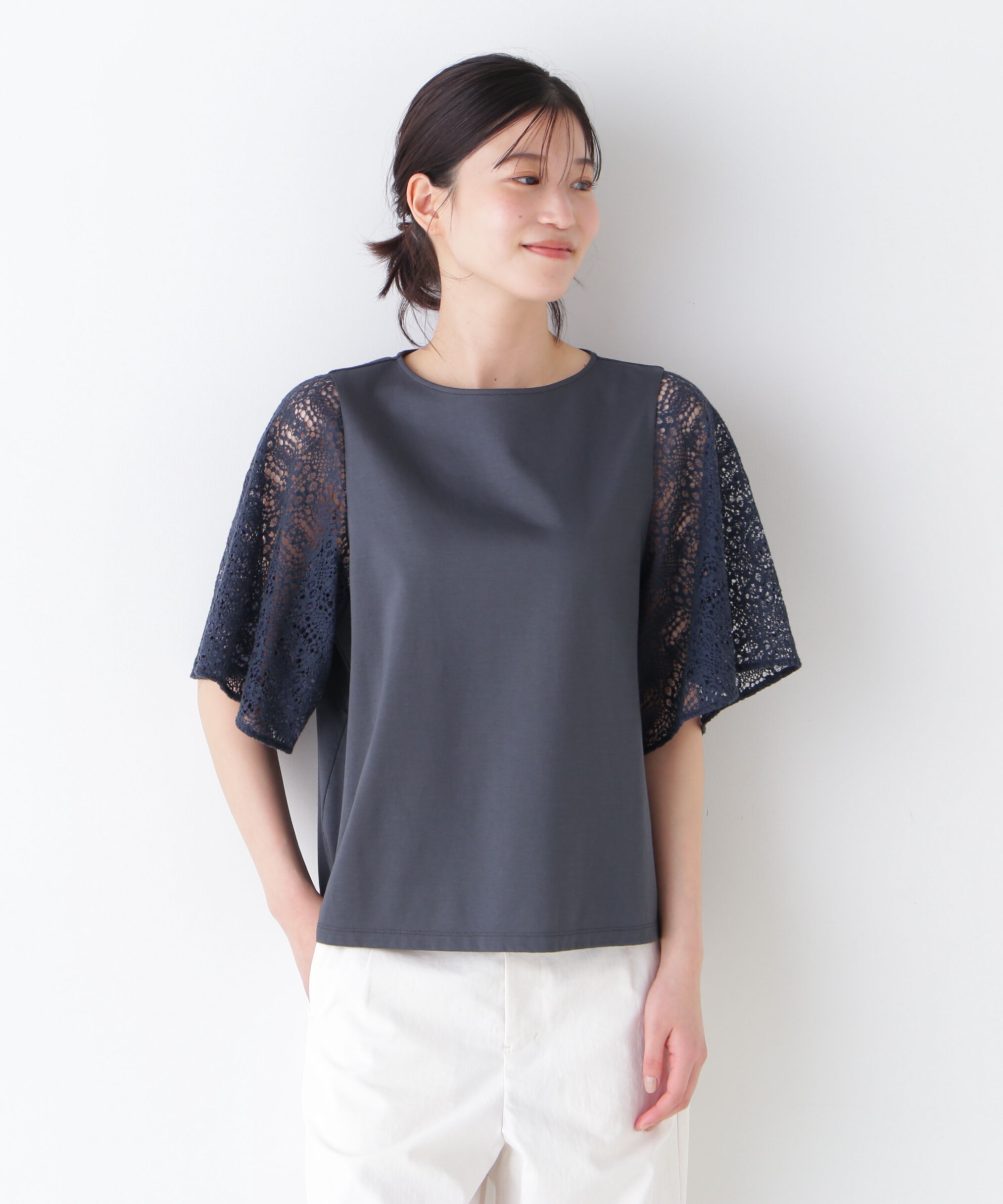  「◆ラッセルレースドッキングカットソープルオーバー」|Tシャツ・カットソー|