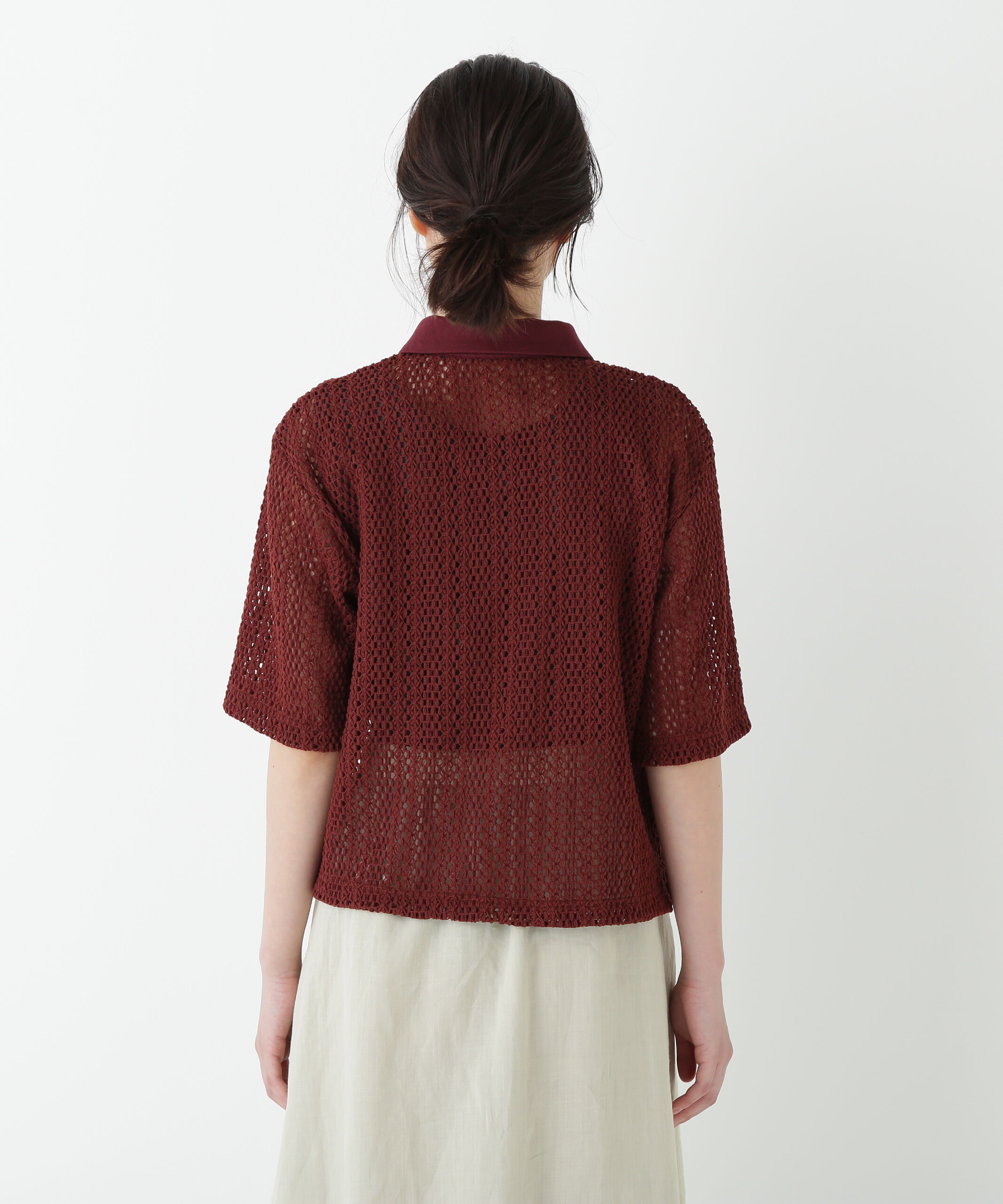  「◆クロッシェレース半袖シャツ」|Tシャツ・カットソー|