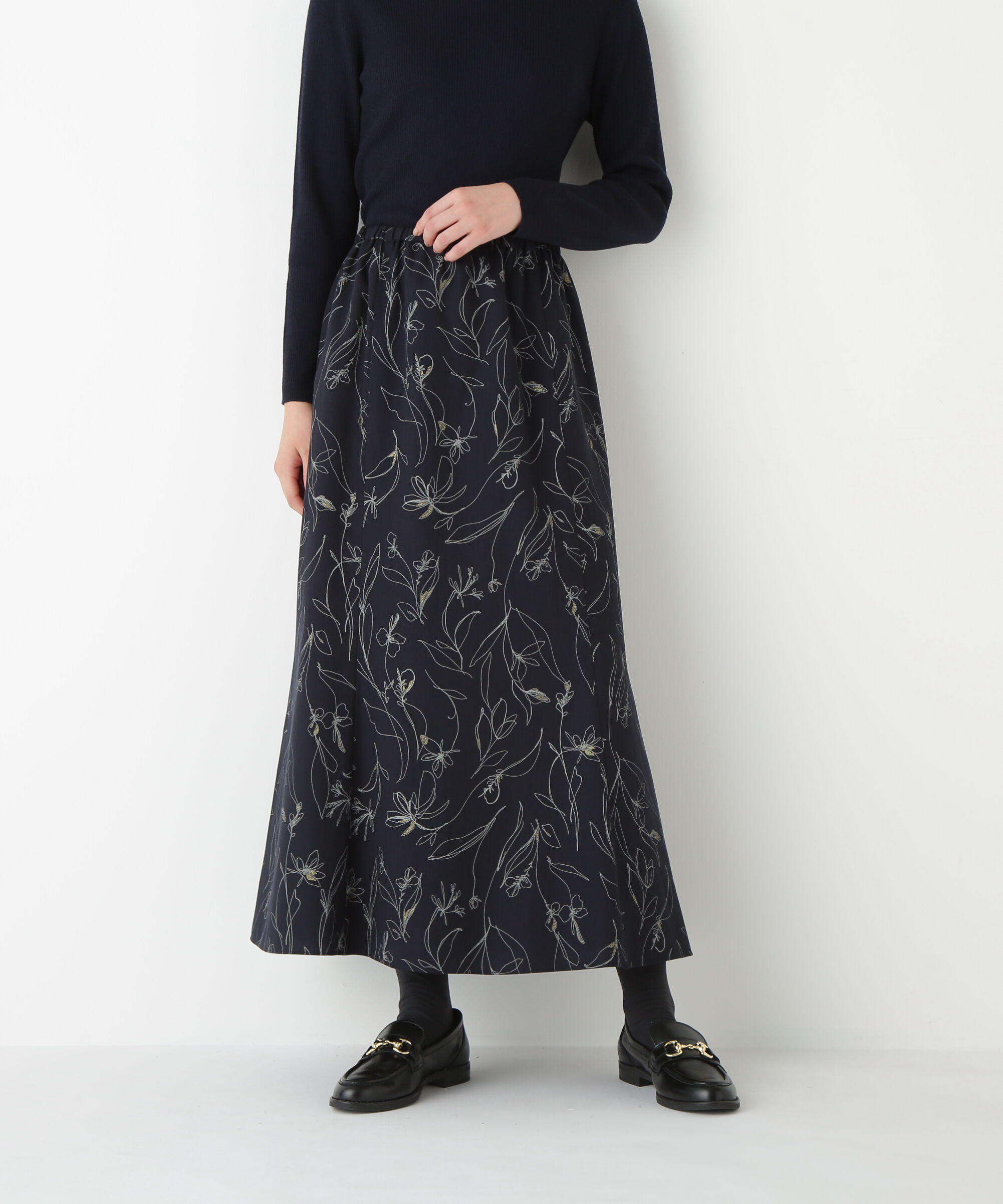  「◆ラインイラストＰＴセミマーメイドスカート」|スカート|ネイビー3