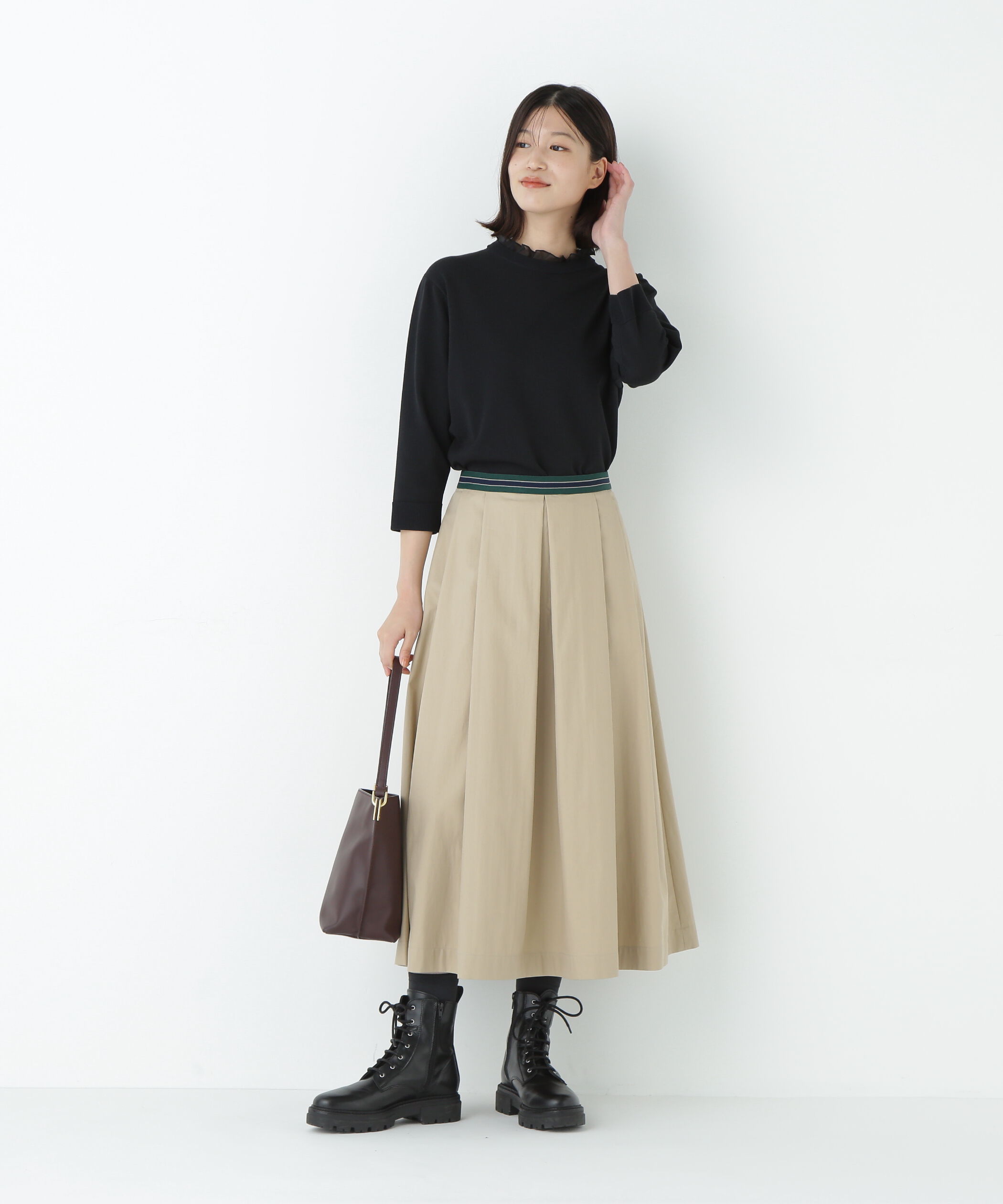  「◆綿ポリエステル取外し衿付プルオーバー」|ニット・セーター|