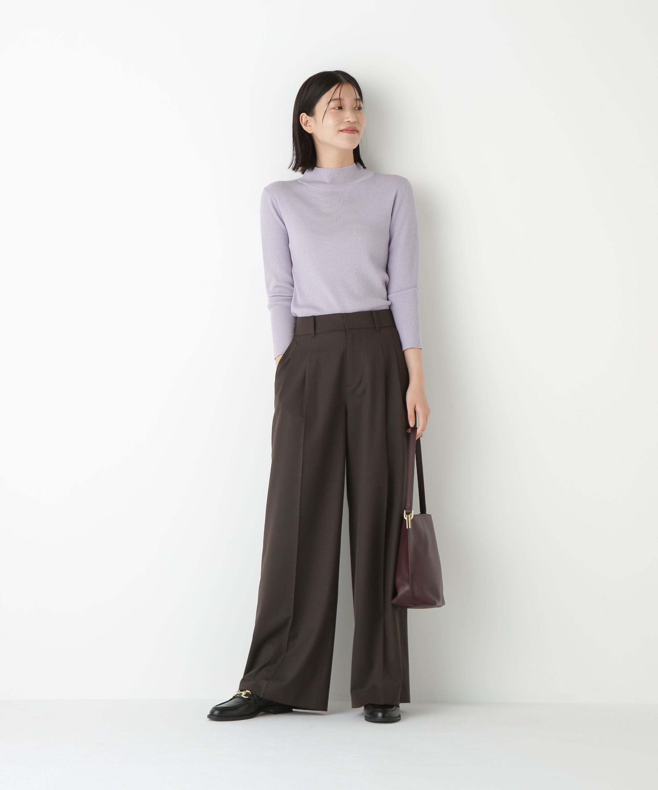  「◆ハイツイストウールハイネックリブプルオーバー」|ニット・セーター|