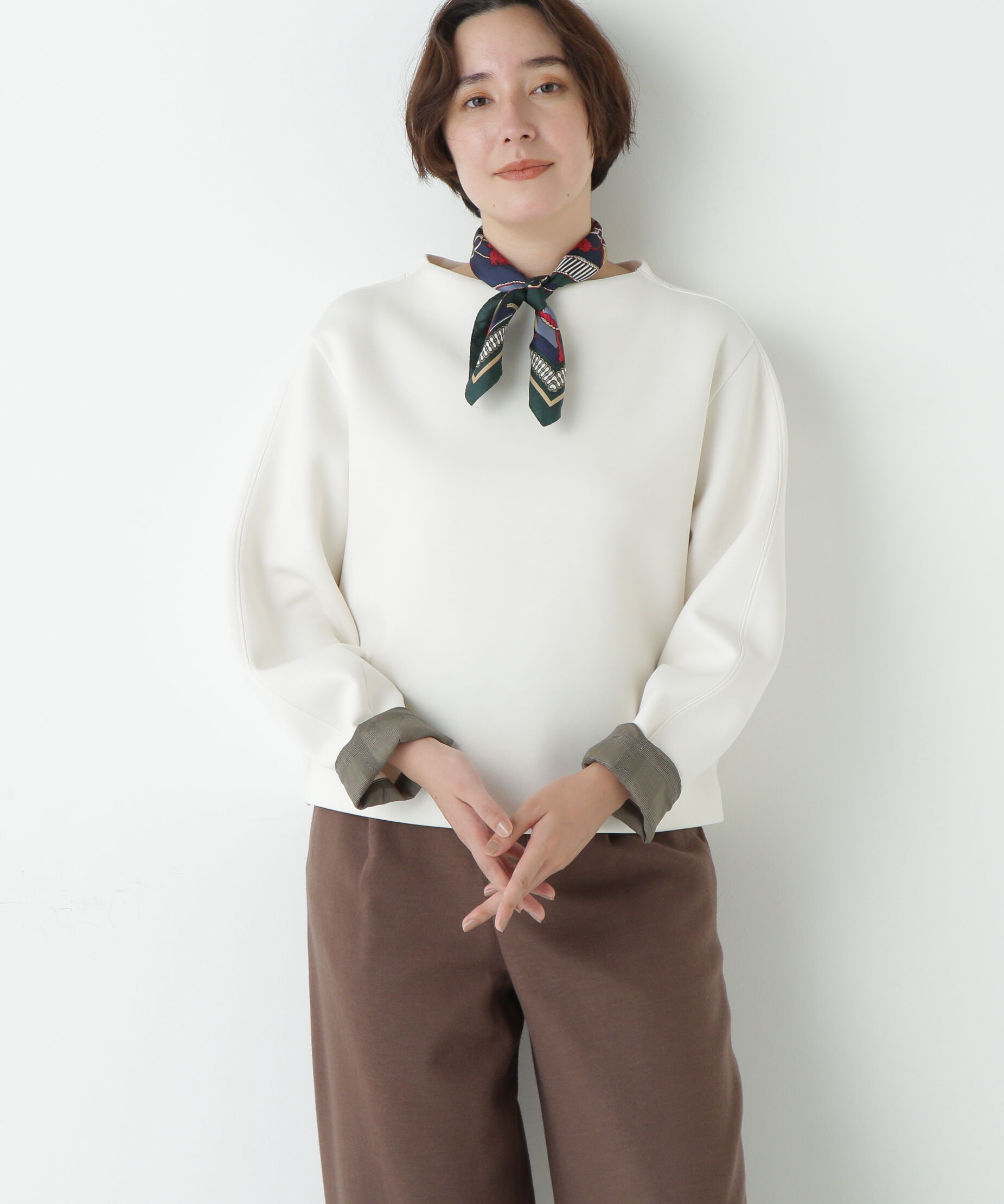  「チェックドッキングダンボールプルオーバー」|Tシャツ・カットソー|ホワイト