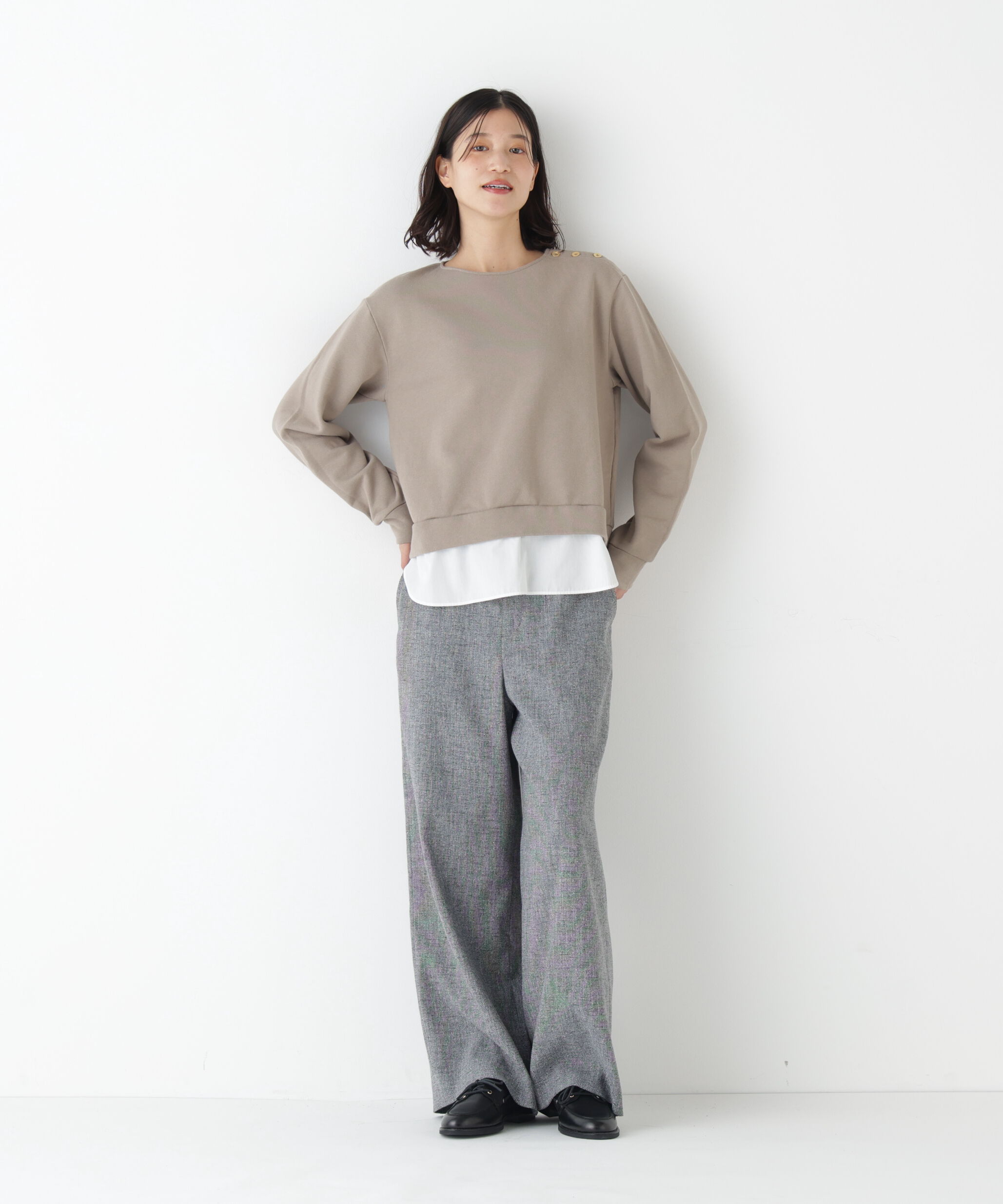  「◆シャツテールドッキングプルオーバー」|Tシャツ・カットソー|