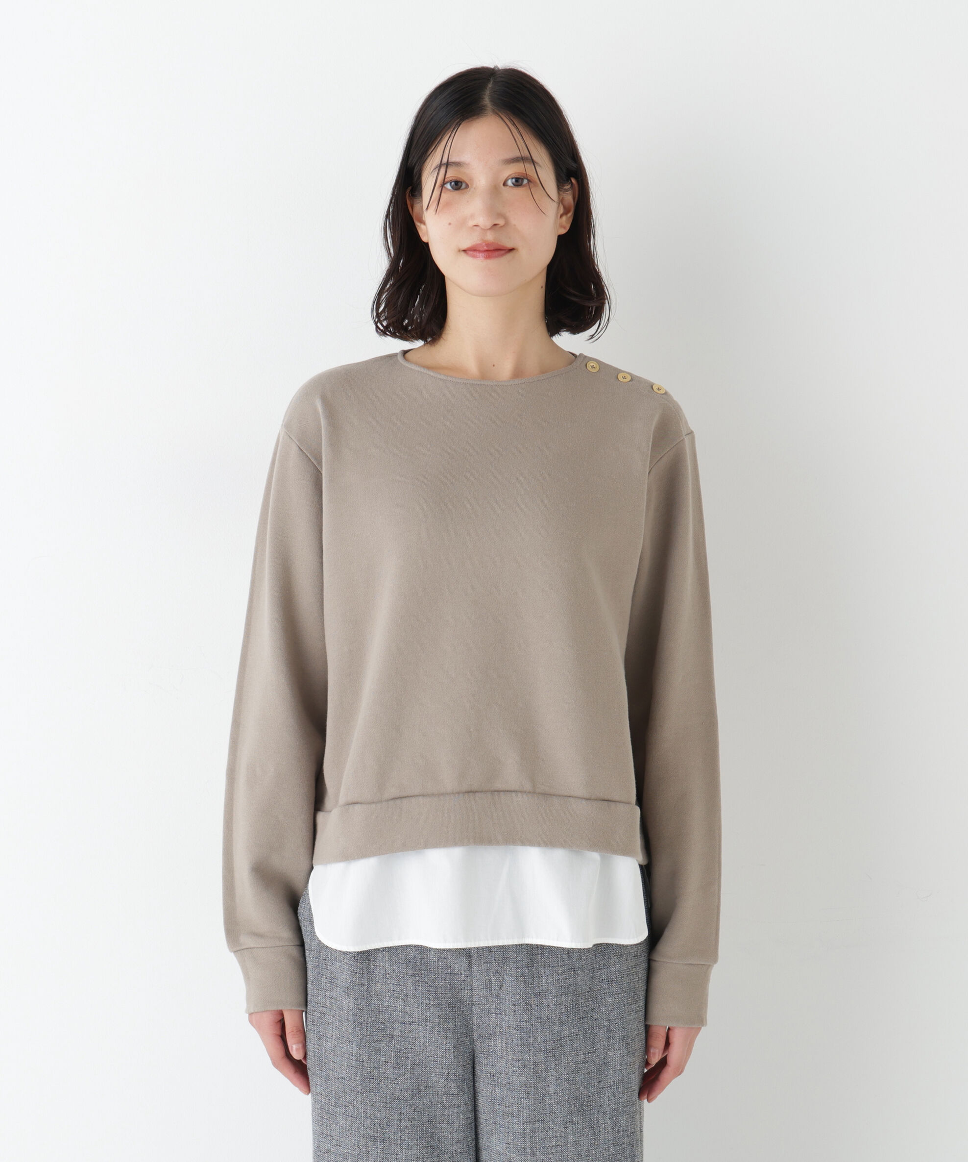  「◆シャツテールドッキングプルオーバー」|Tシャツ・カットソー|