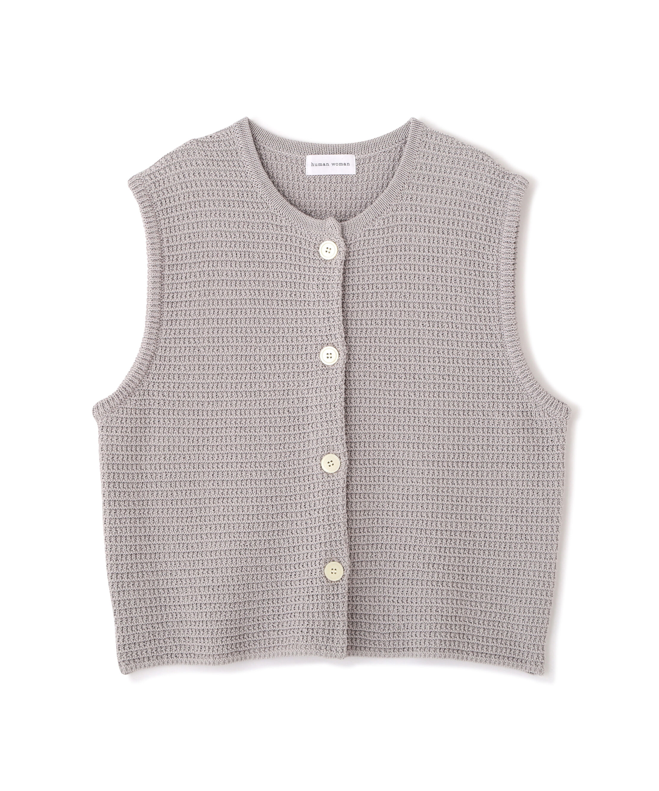  「◆ギマコットン地柄ベスト」|ニット・セーター|