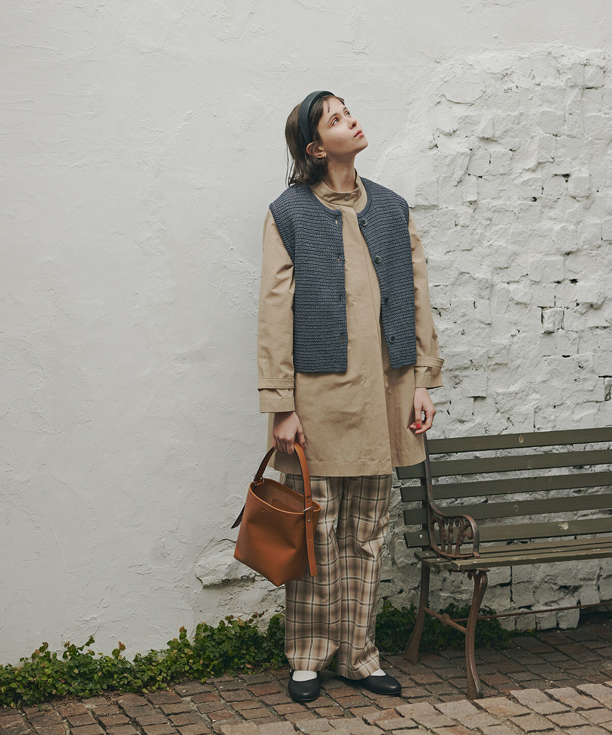  「◆ギマコットン地柄ベスト」|ニット・セーター|