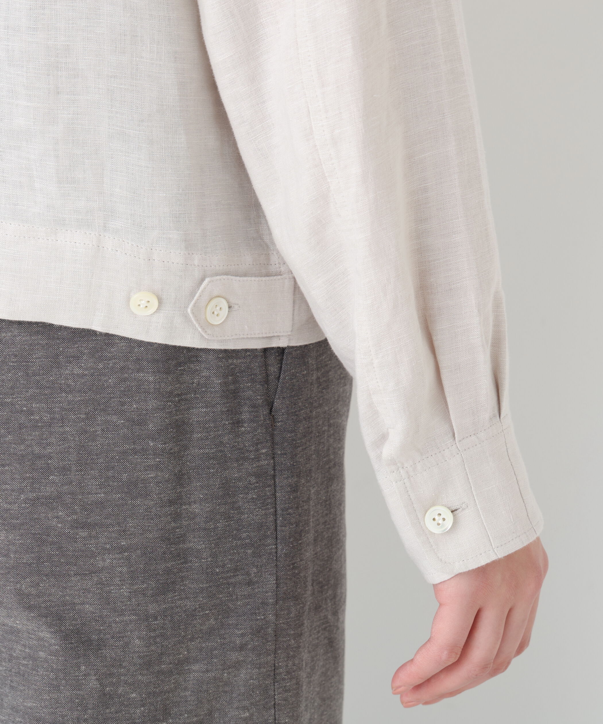  「◆ハードマンリネンノーカラーブルゾン」|ブルゾン・スタジャン|