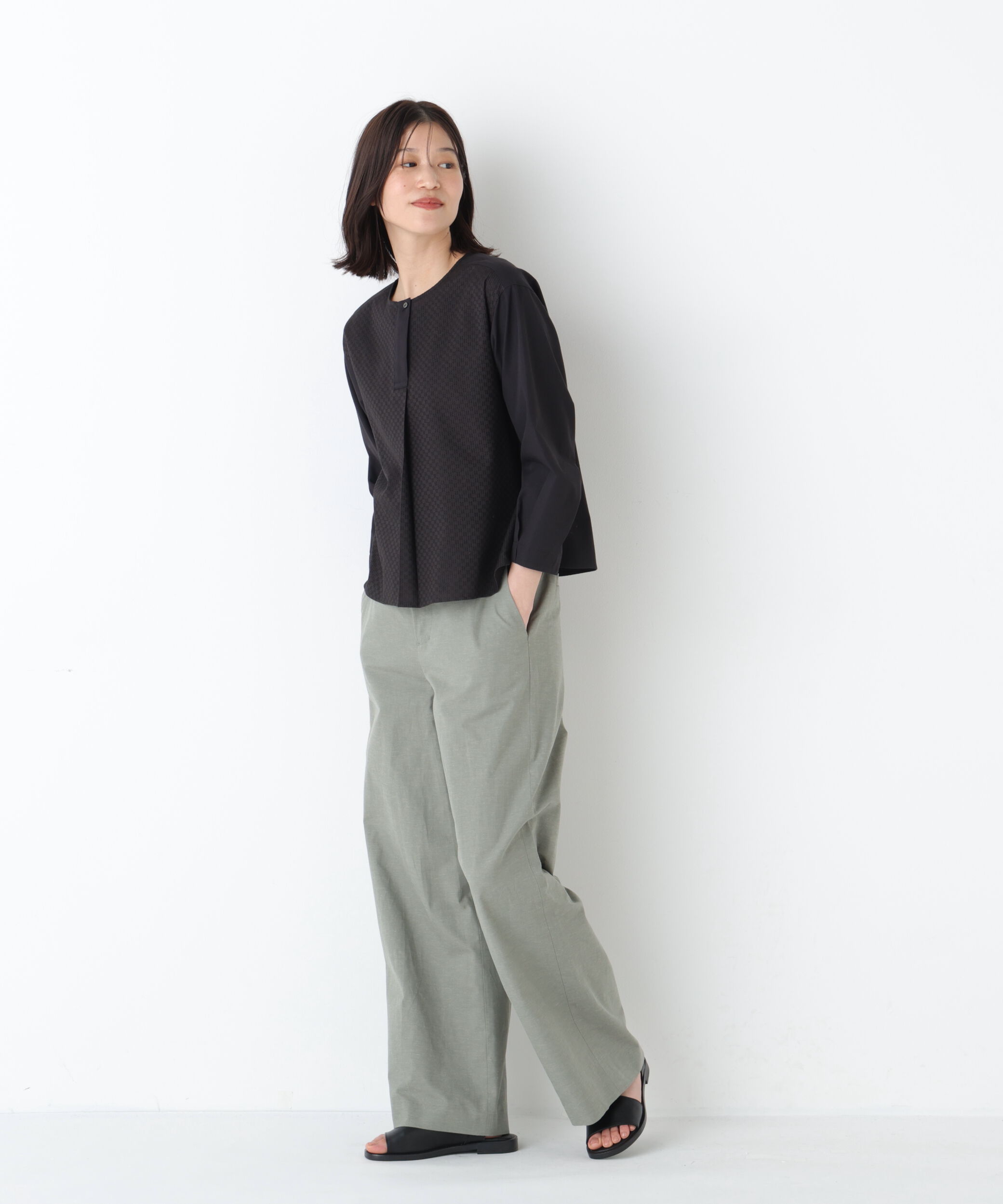  「◆カラミレーススキッパーブラウス」|シャツ・ブラウス|