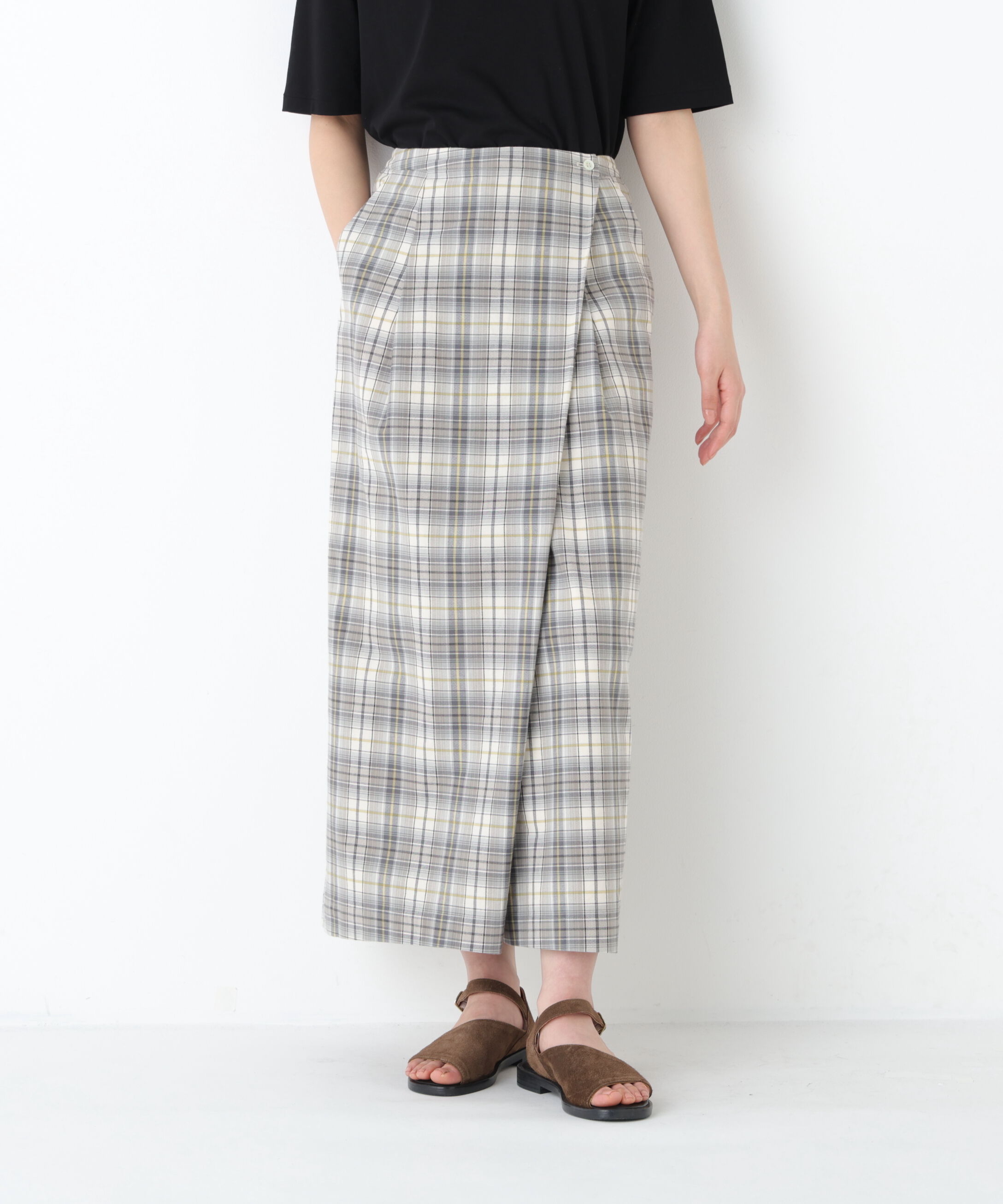  「◆ラップライクチェックスカート」|スカート|