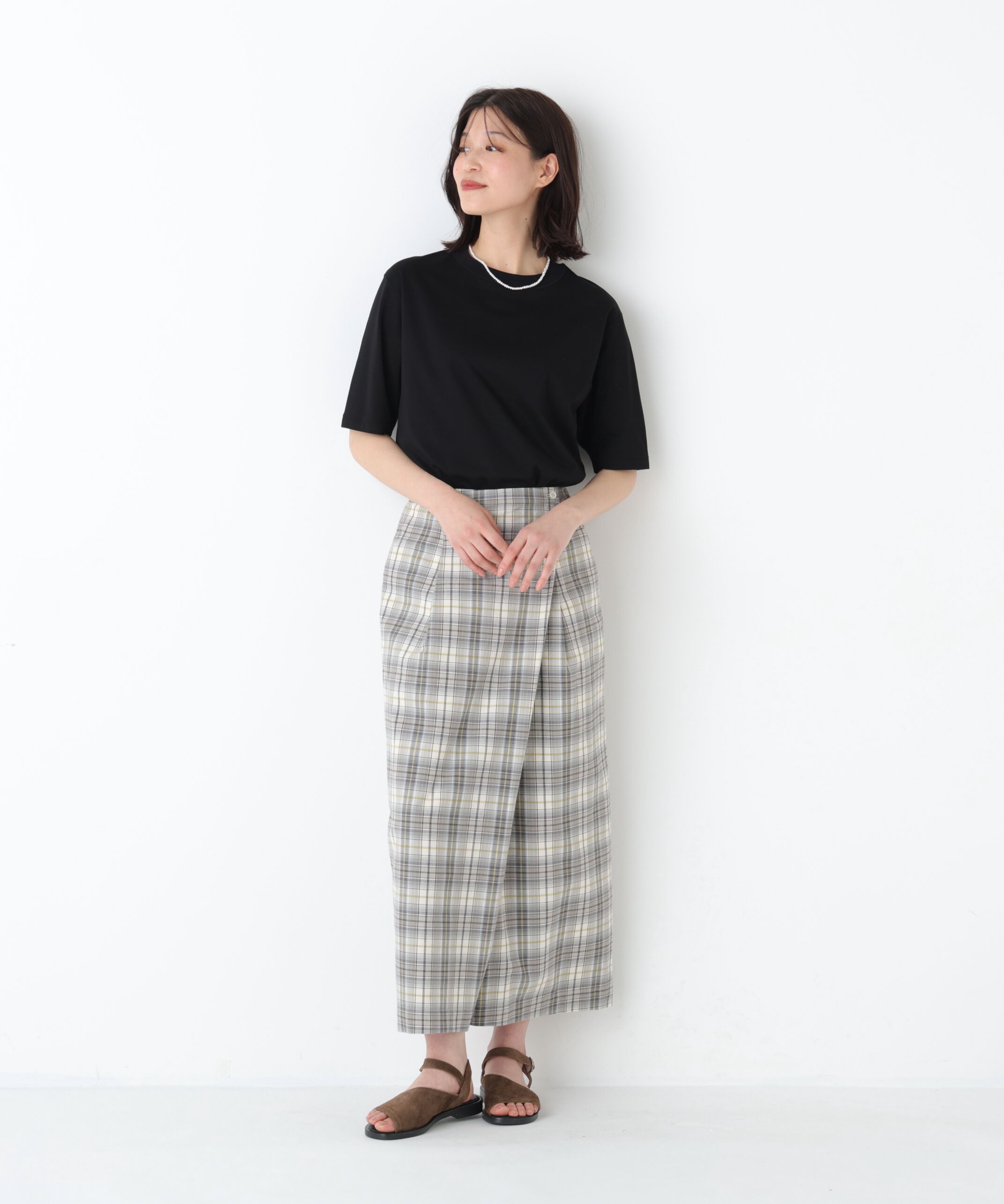  「◆ラップライクチェックスカート」|スカート|