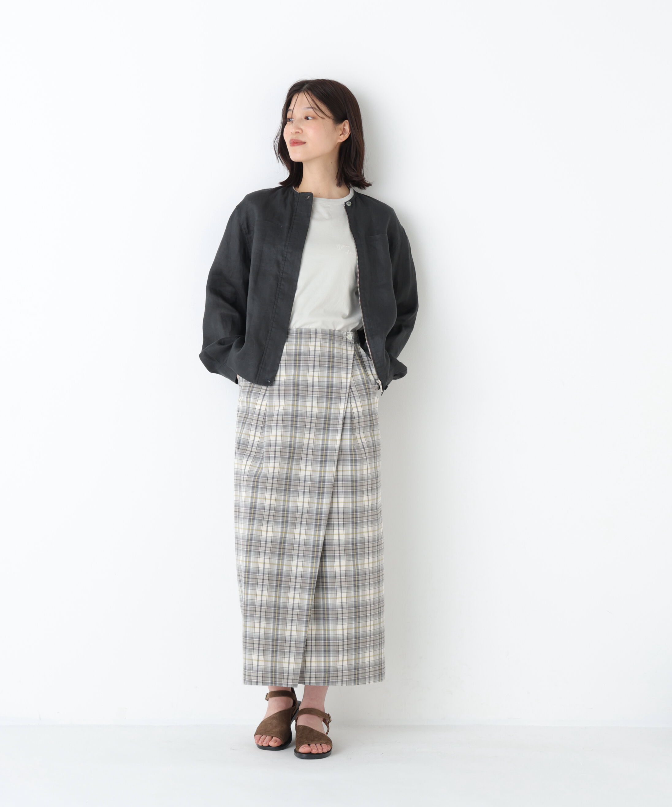  「◆ラップライクチェックスカート」|スカート|