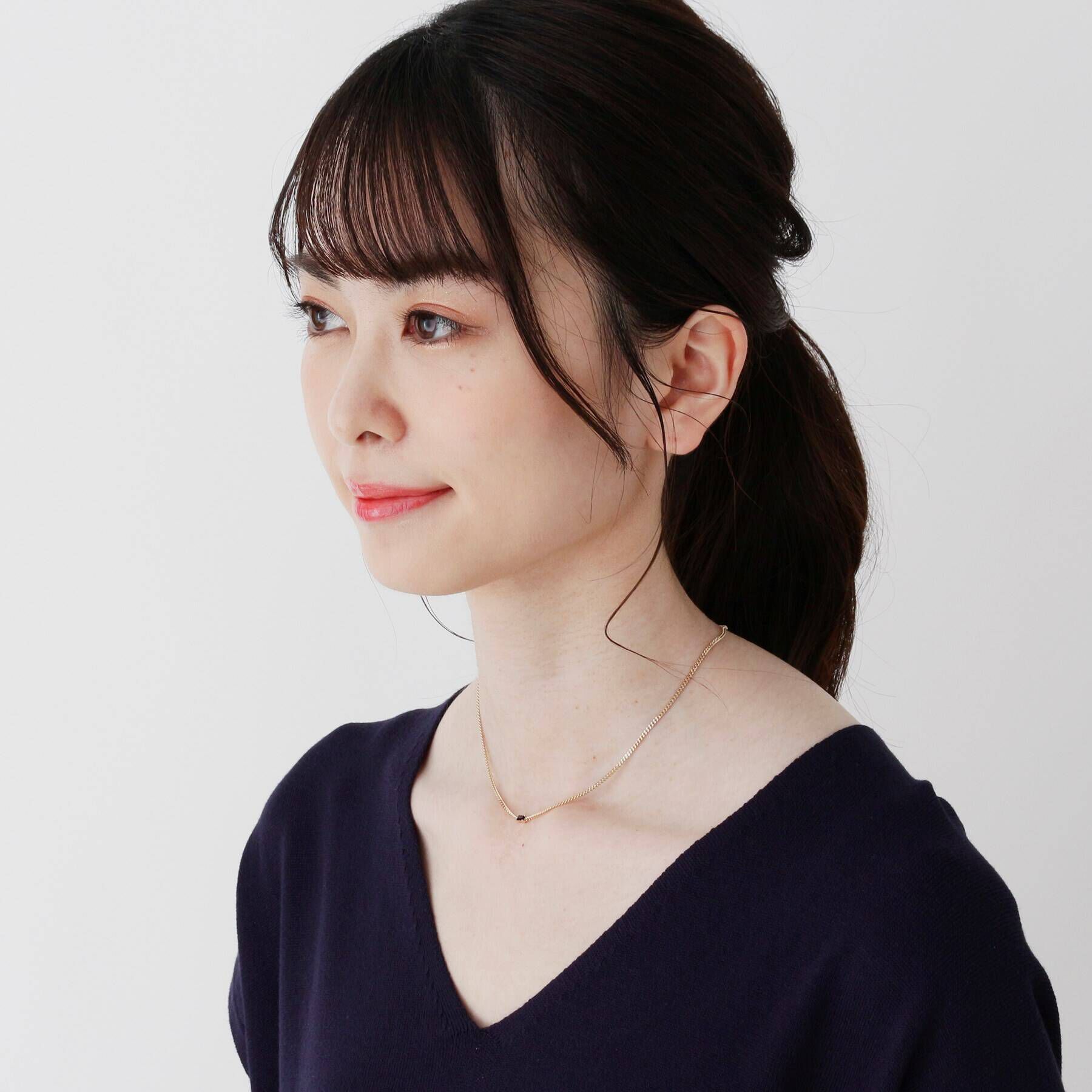 COCOSHNIK「K10カラーストーン（オニキス）キヘイチェーン ネックレス」|ネックレス|