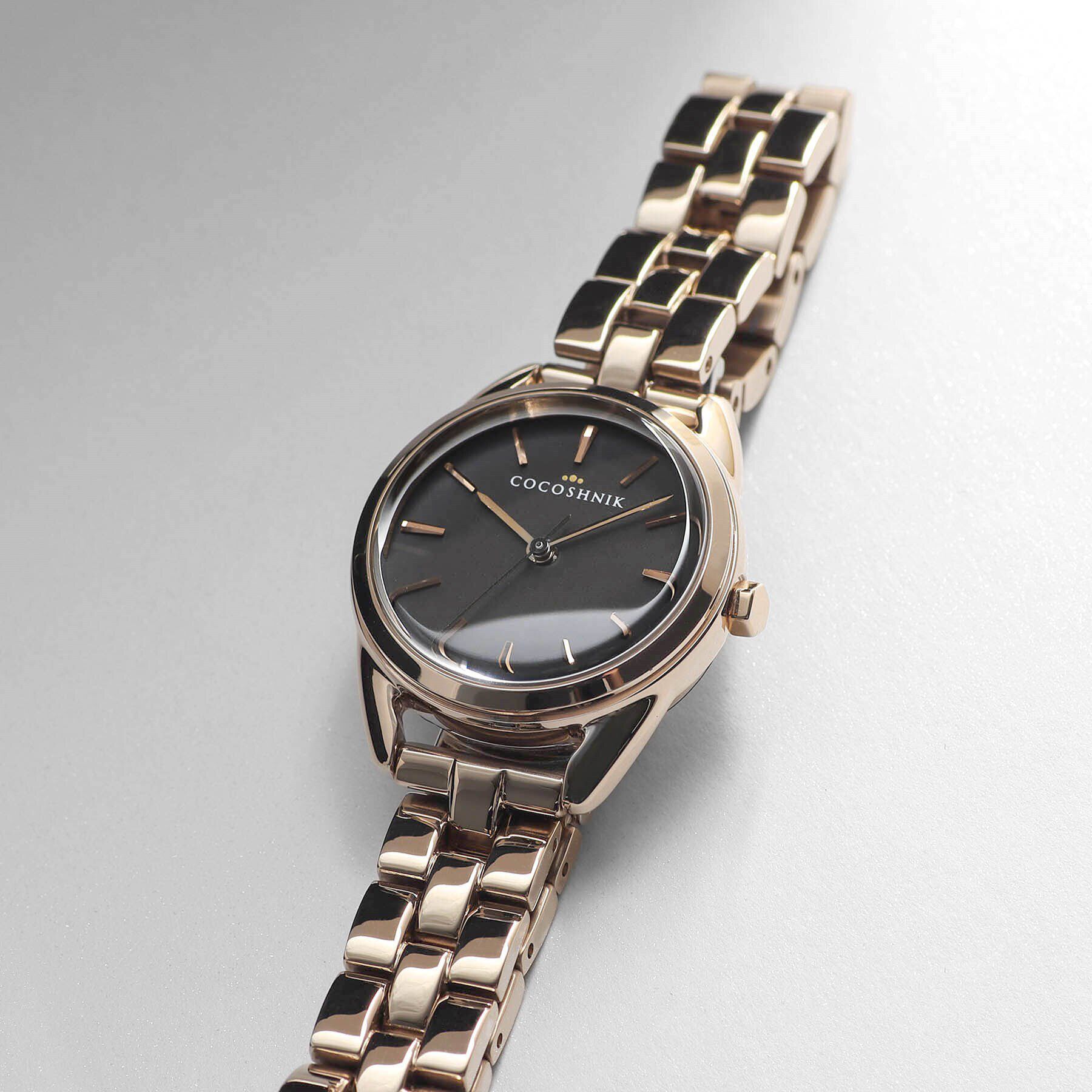 COCOSHNIK「RGラウンド ブレスレットウォッチ（ブラックマット）」|腕時計|