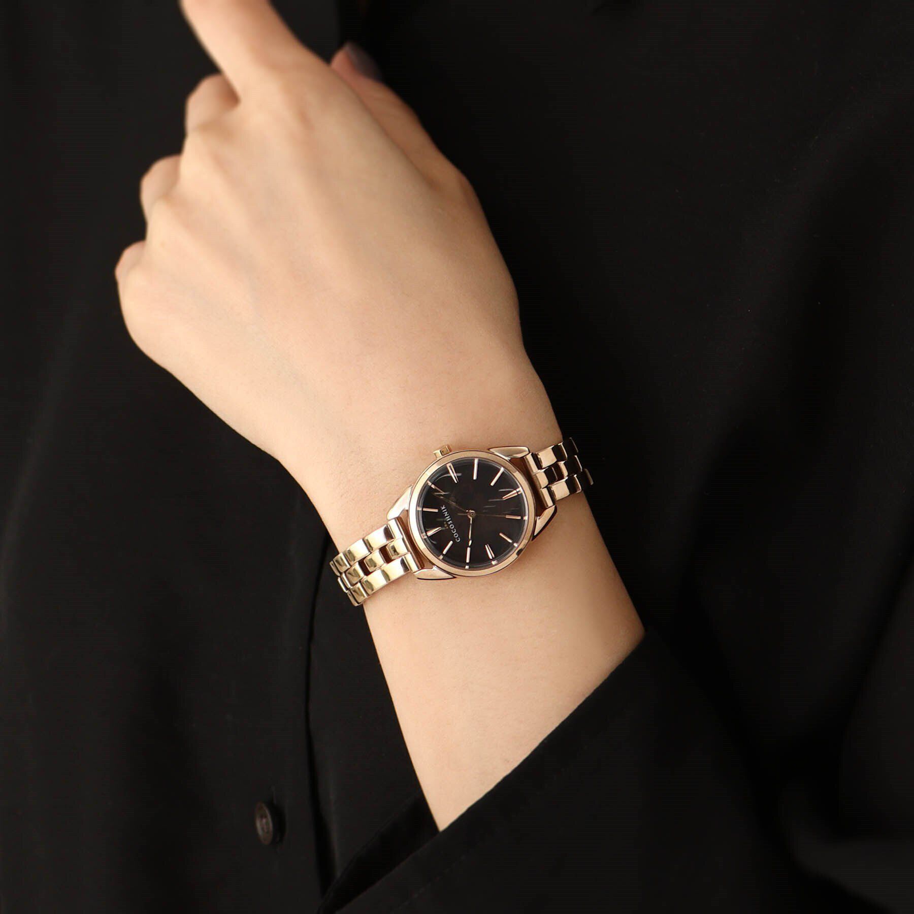 COCOSHNIK「RGラウンド ブレスレットウォッチ（ブラックマット）」|腕時計|