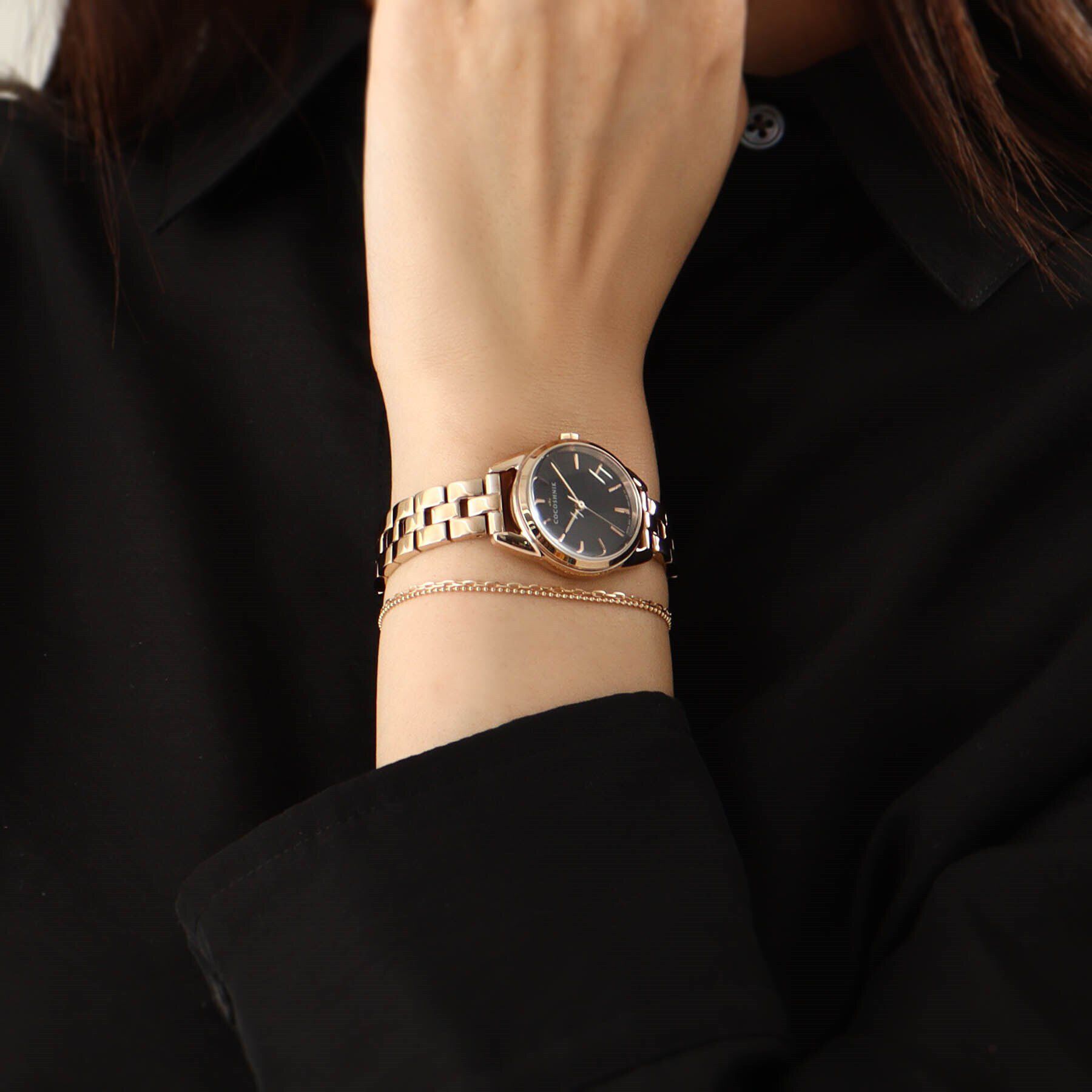 COCOSHNIK「RGラウンド ブレスレットウォッチ（ブラックマット）」|腕時計|