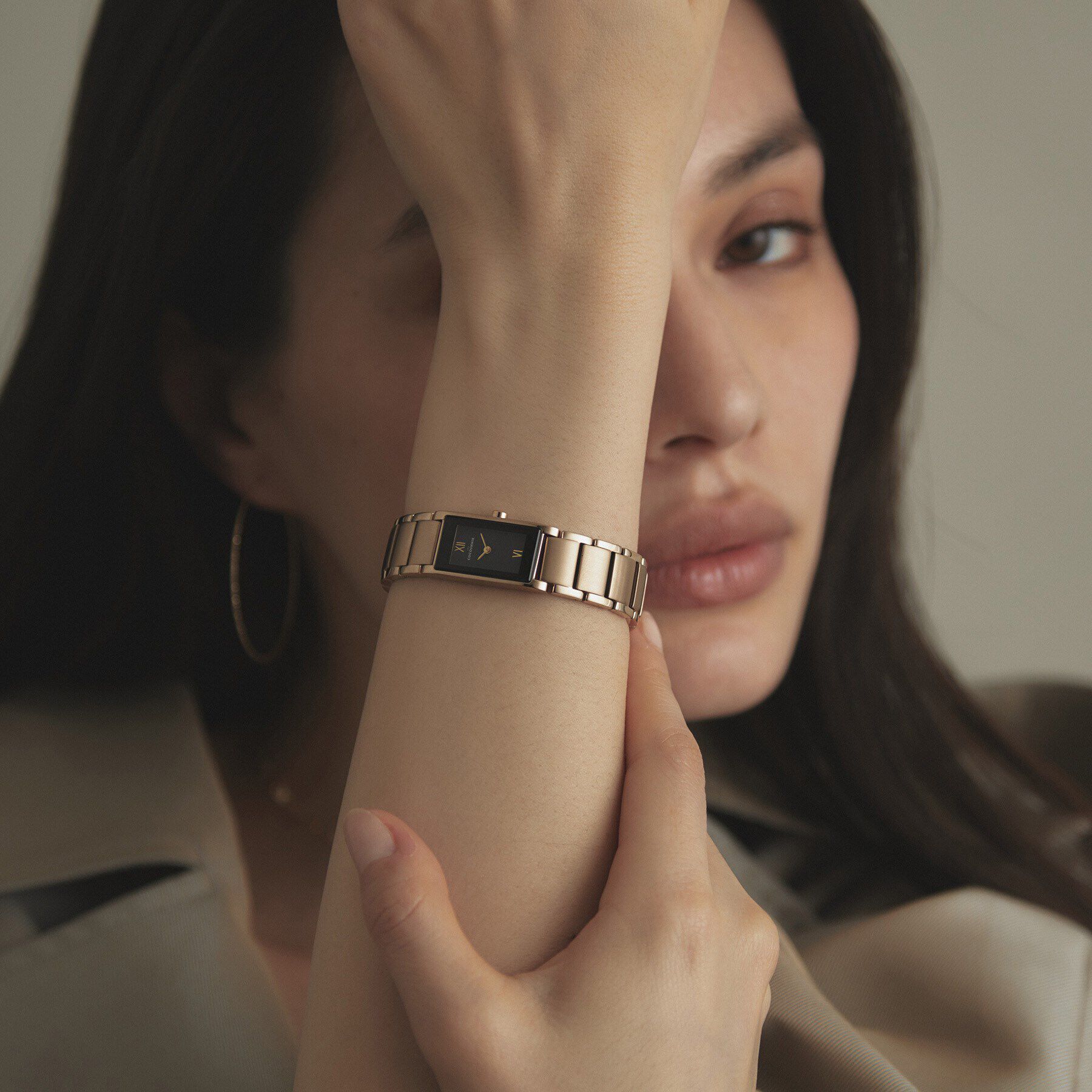 COCOSHNIK「RGスクエア3連バンド ウォッチ（ブラックマット）」|腕時計|