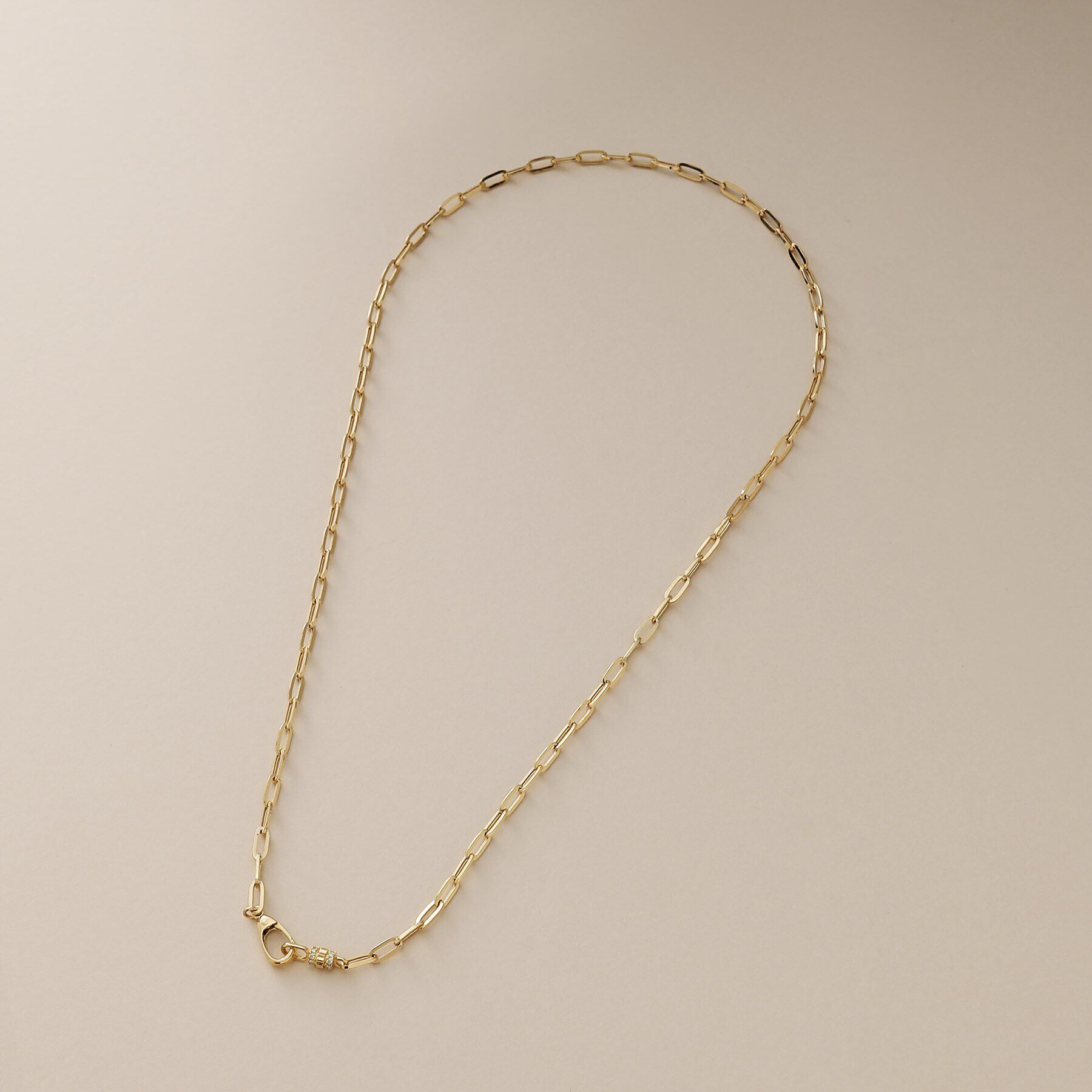 COCOSHNIK「K18ダイヤモンド 中空プリム縦溝クラスプ ネックレス」|ネックレス|