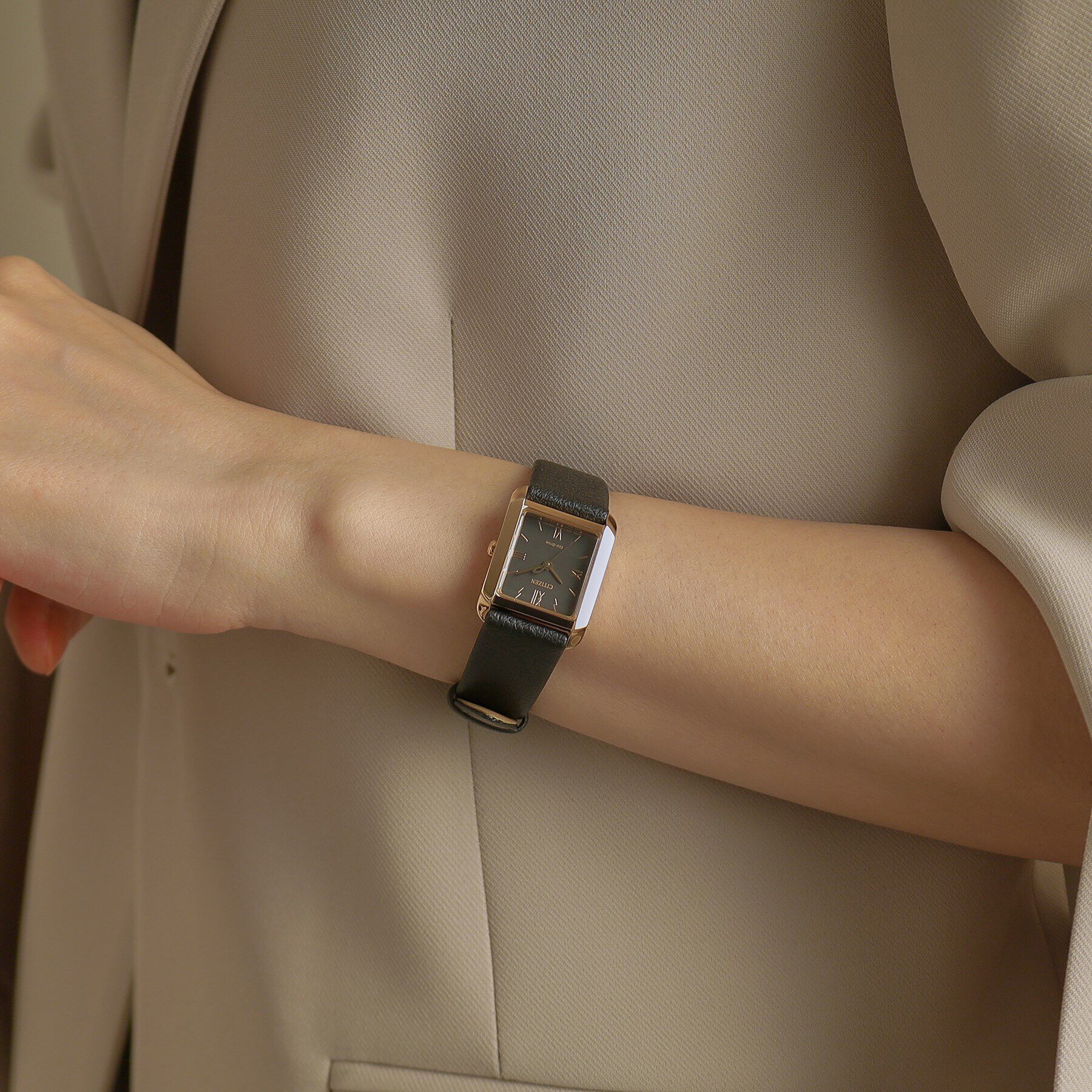 COCOSHNIK「RG シチズンL別注モデル スクエア チェンジャブルウォッチ（ブラック）」|腕時計|