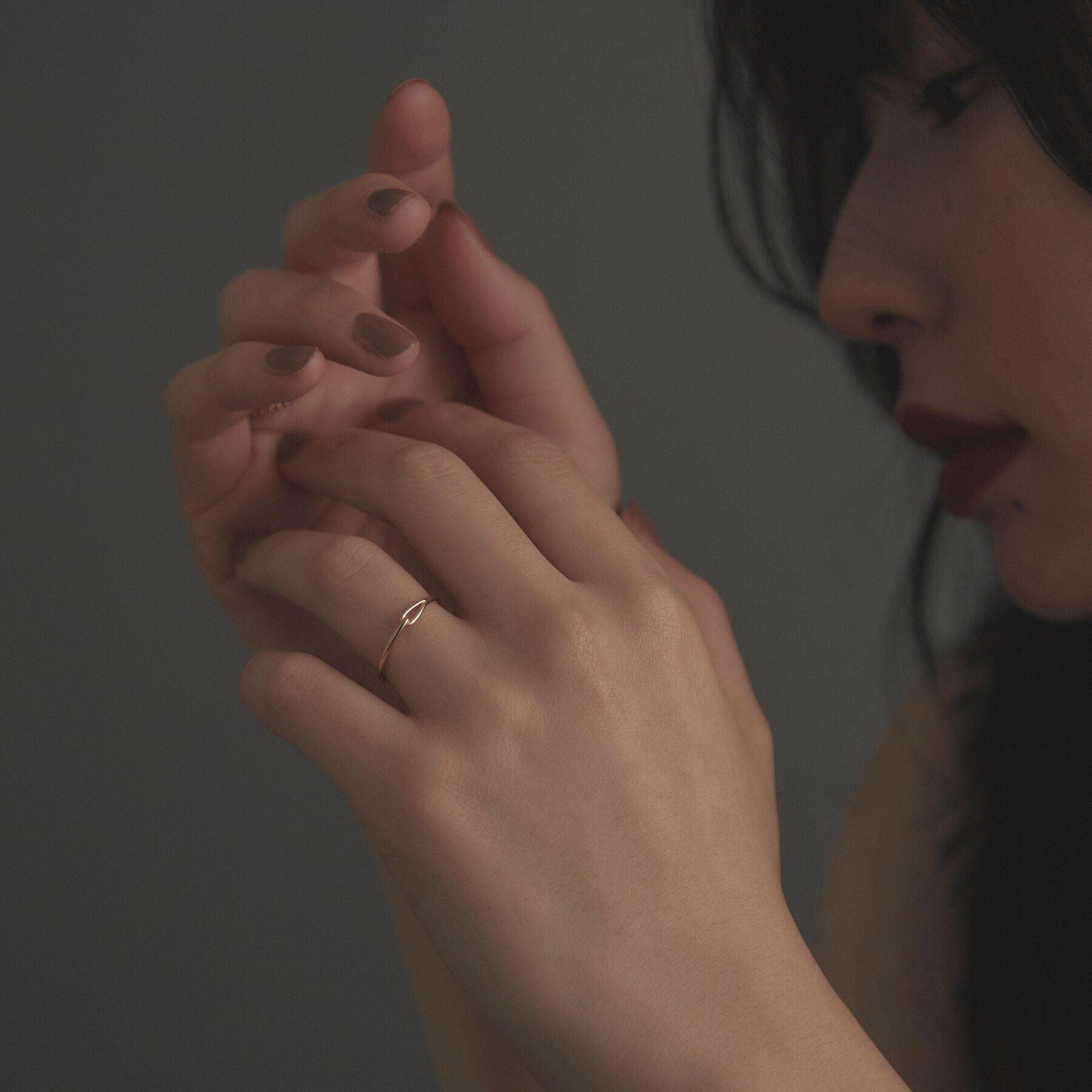 COCOSHNIK ONKITSCH「K10スキニーリング デュアルフック」|リング|