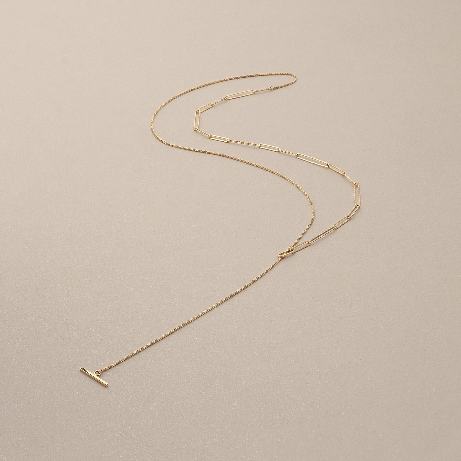 COCOSHNIK「K10スパイクトリプル&times;カットPCマンテル ネックレス」|ネックレス|イエローゴールド(1