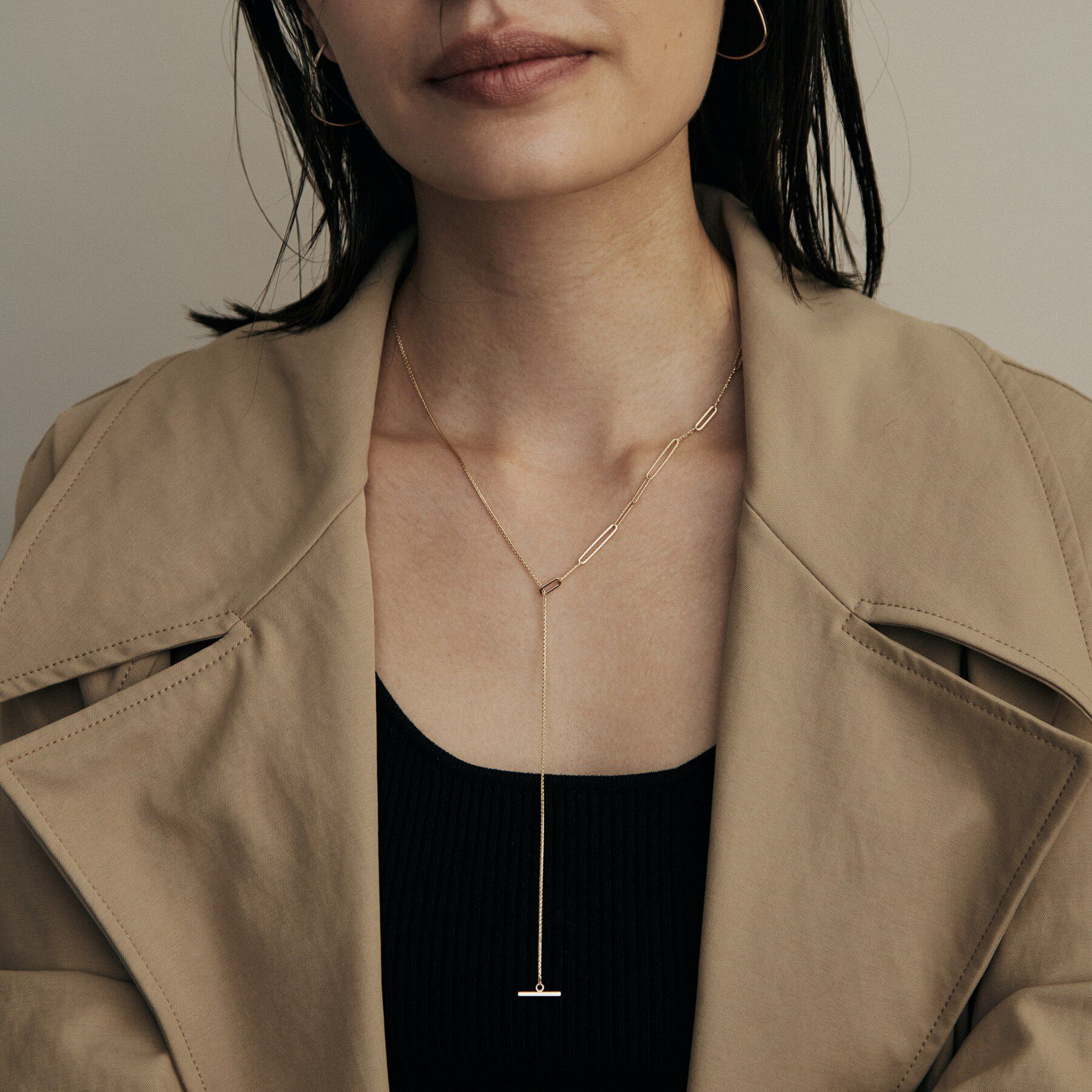 COCOSHNIK「K10スパイクトリプル&times;カットPCマンテル ネックレス」|ネックレス|